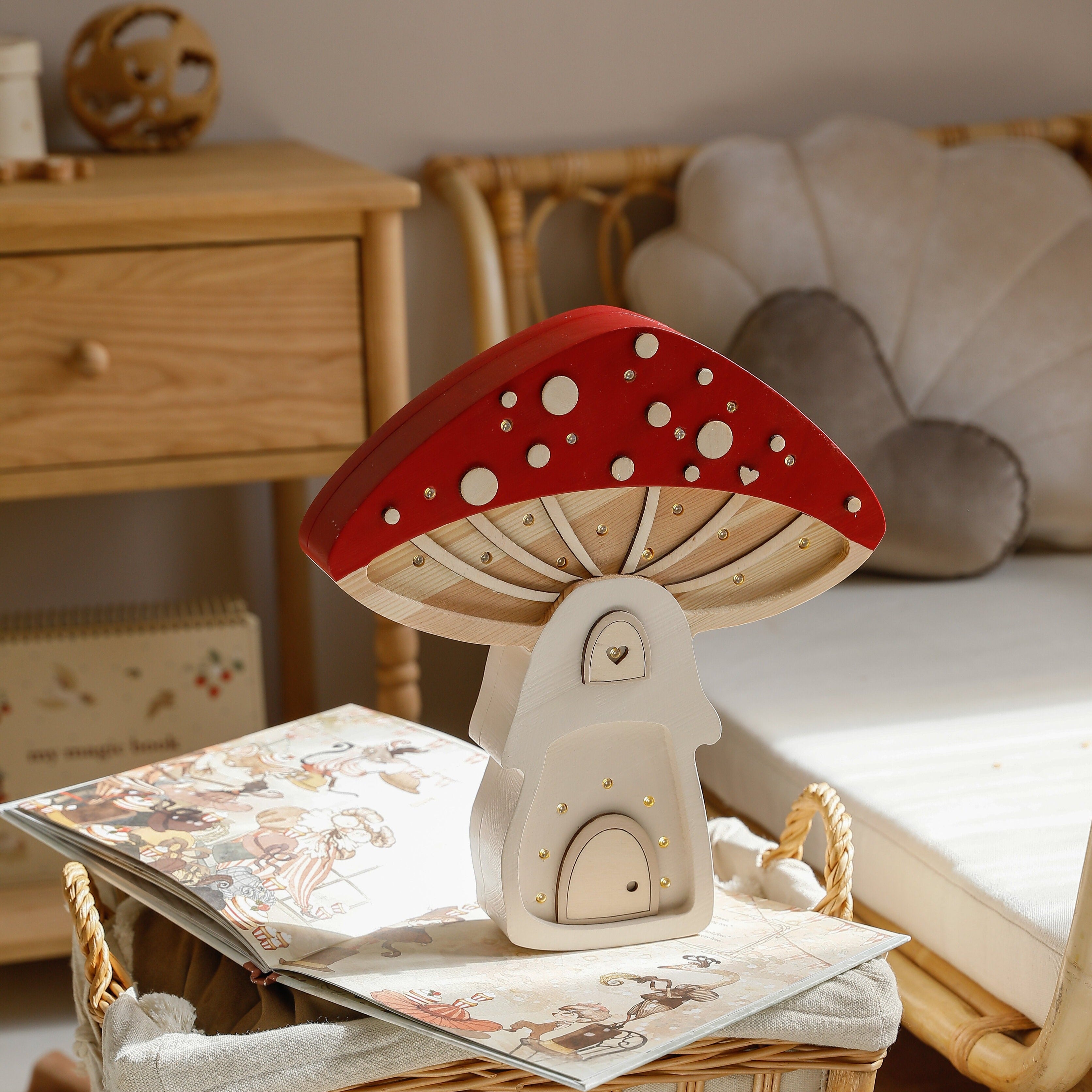 Enchanting Little Lights Mushroom House Night Lamp