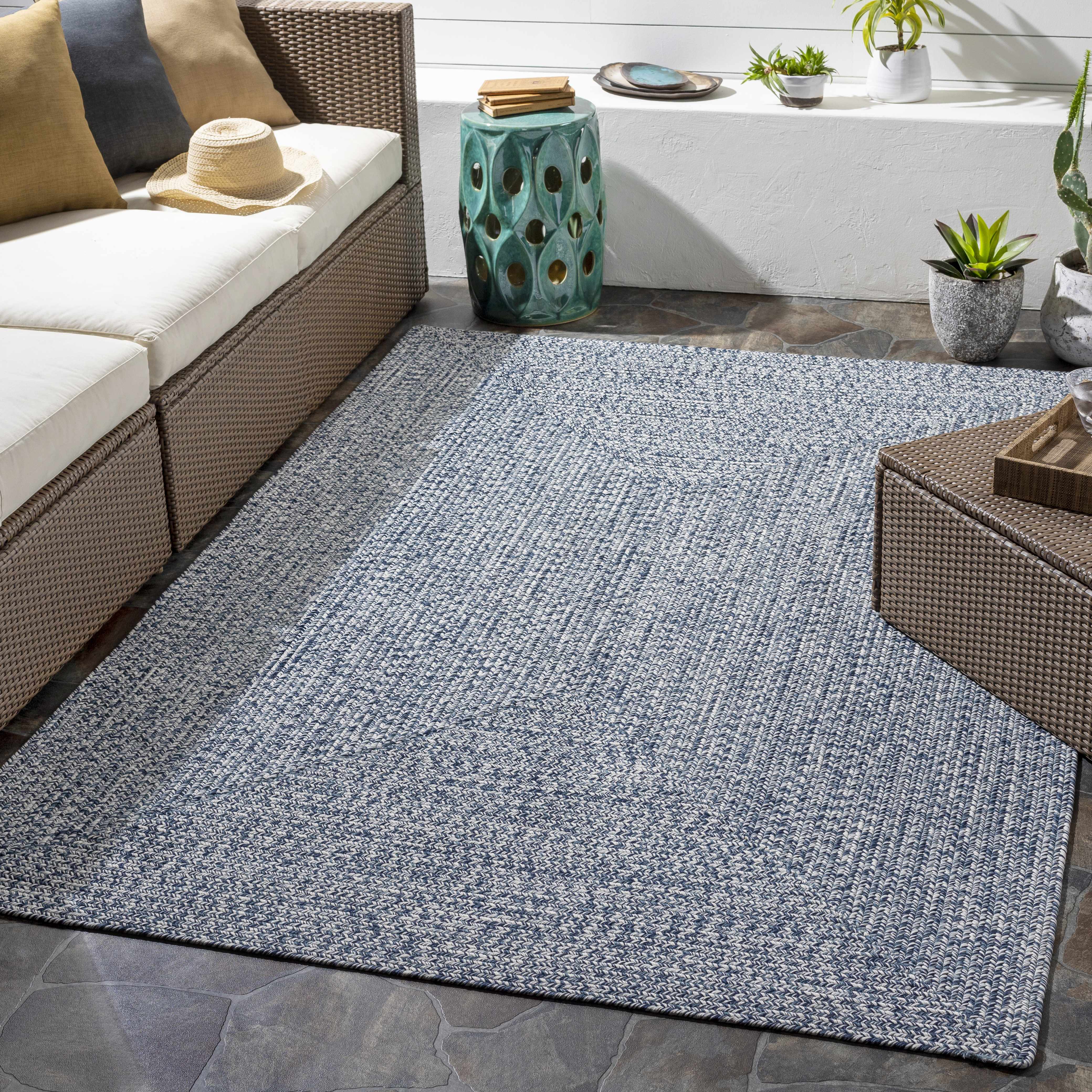 Exquisite Hauteloom Blue Braided Faux Jute Rug - A Must-Have for Your Space