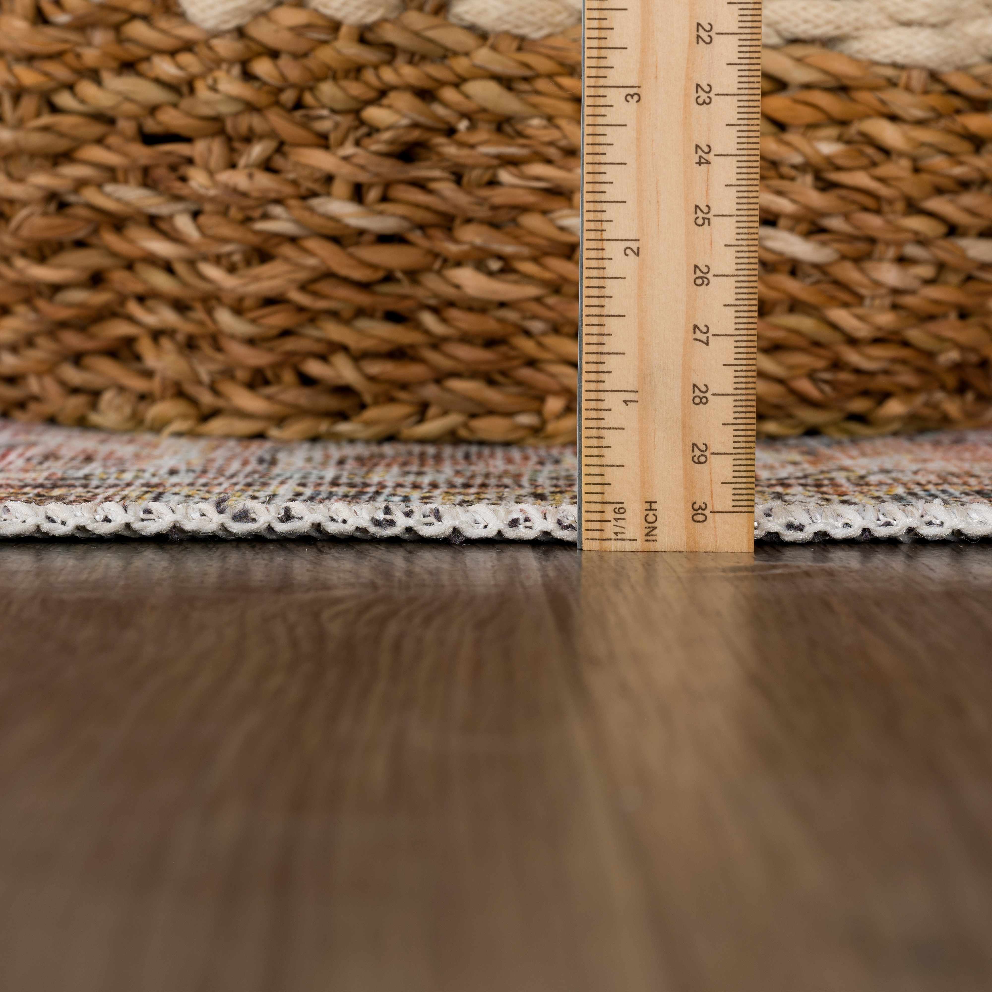 Hauteloom Urpi Rose & Brown Washable Area Rug - Add a Pop of Color to Your Space!