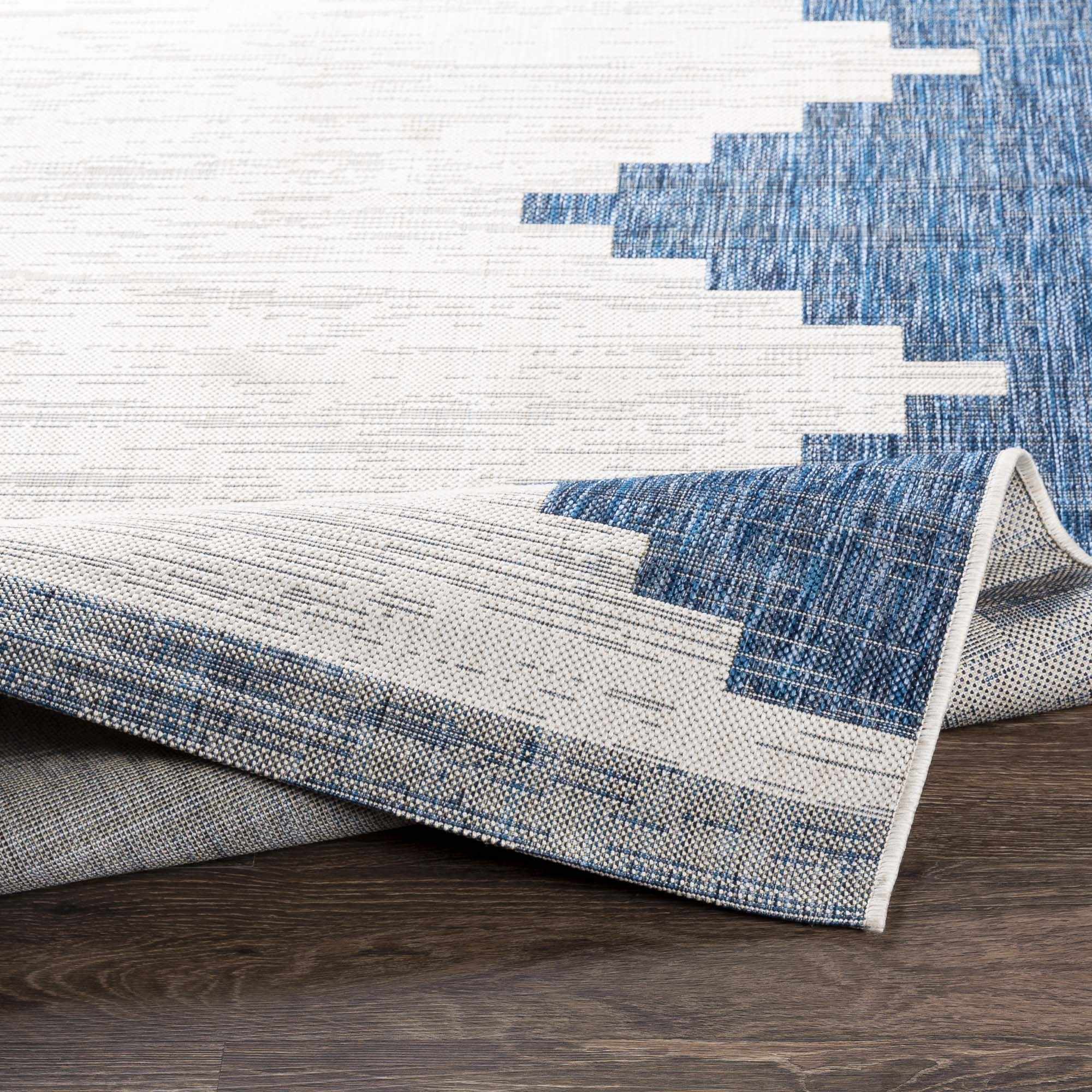 Hauteloom Djugun Navy: The Ultimate Aztec-Inspired Rug for Indoors and Outdoors