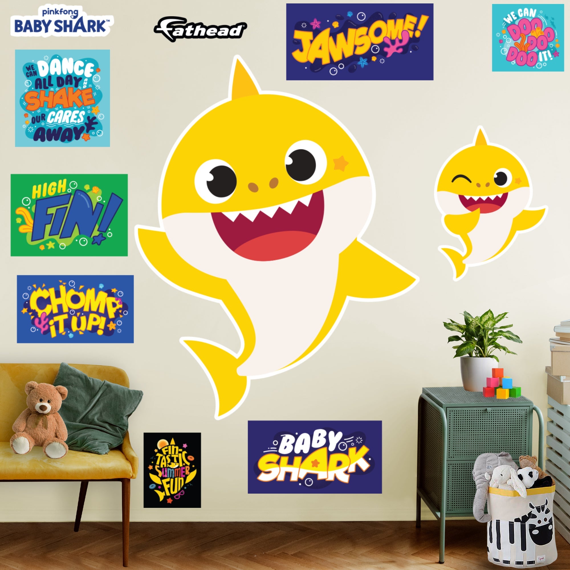 Officially Licensed Nickelodeon Baby Shark RealBig Removable Adhesive Decal - Fathead Style