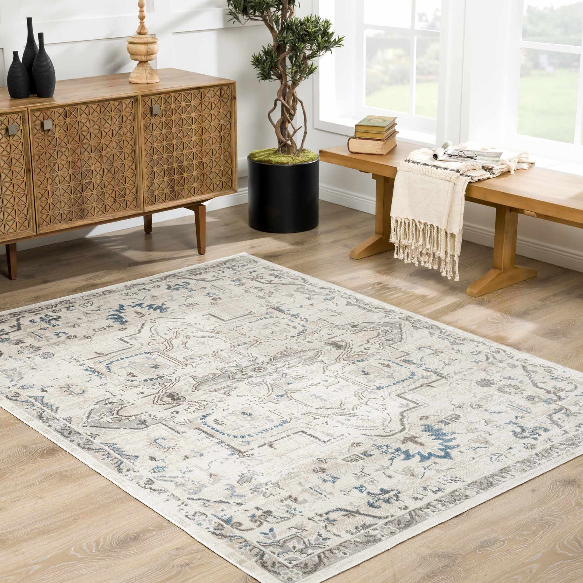 Refresh Your Space with Hauteloom Cabacungan Cream Washable Area Rug - Clearance