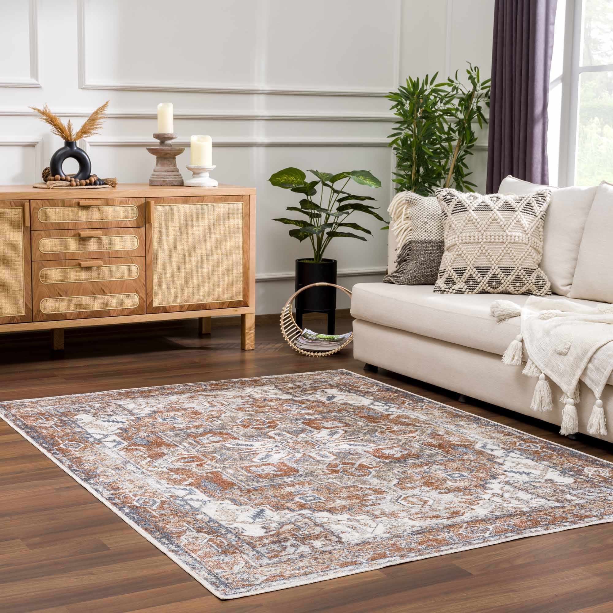 Hauteloom Rust Hera Washable Area Rug - Grab This Clearance Deal Now!