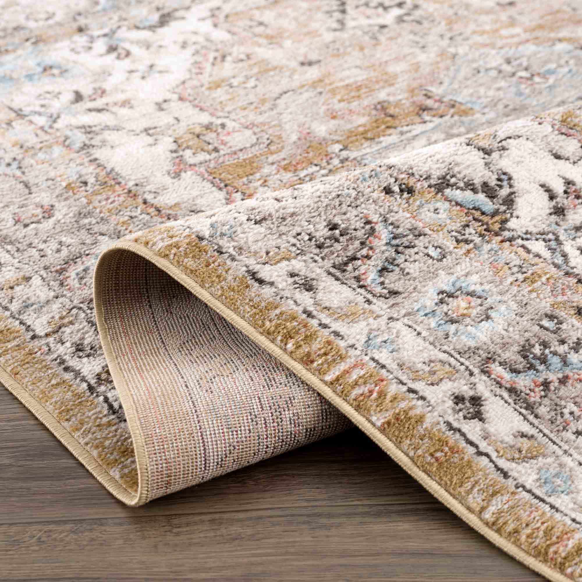 Exclusive Hauteloom Albie Gold & Beige Area Rug - Grab This Clearance Deal Now!
