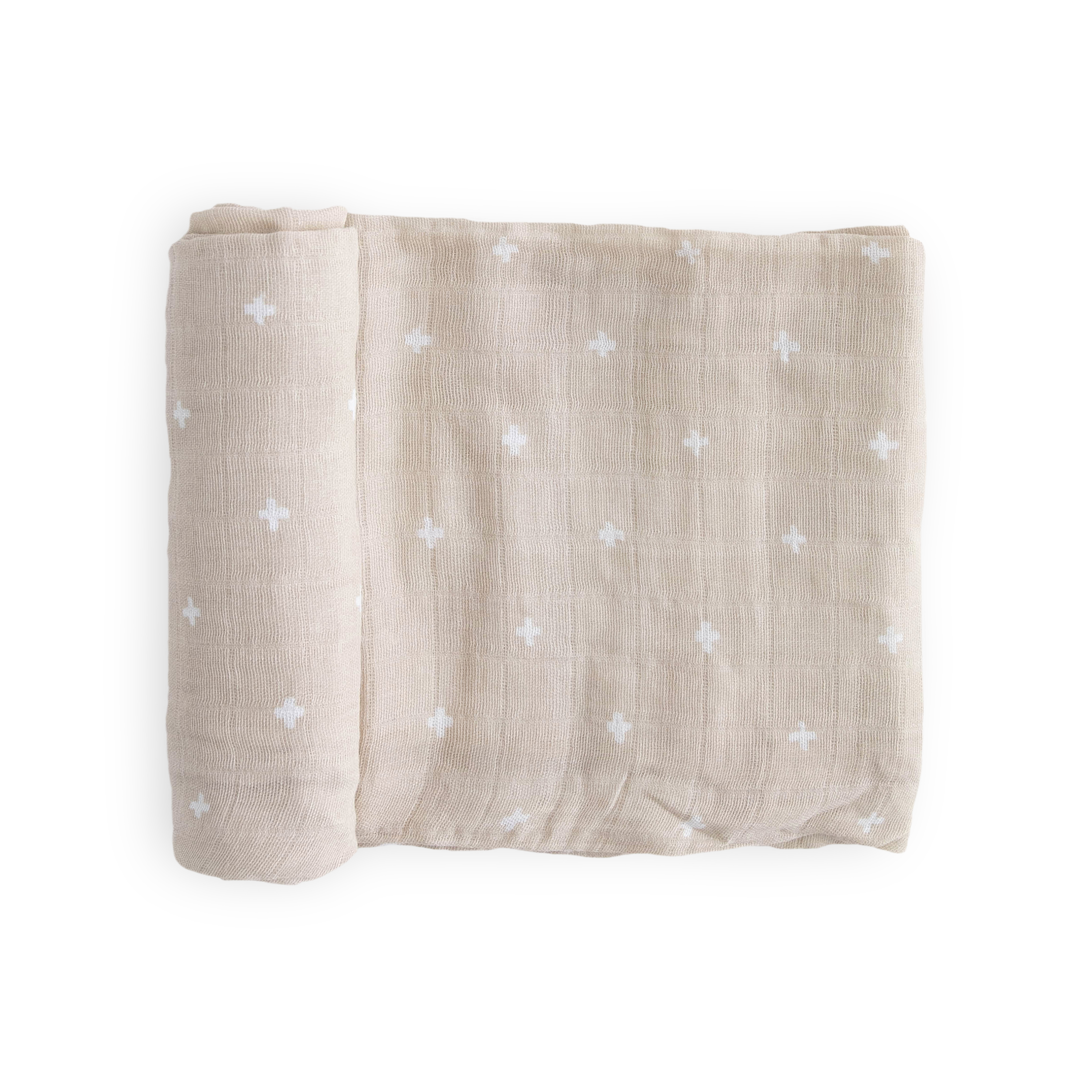 Little Unicorn Cotton Muslin Swaddle Blanket - Taupe Cross