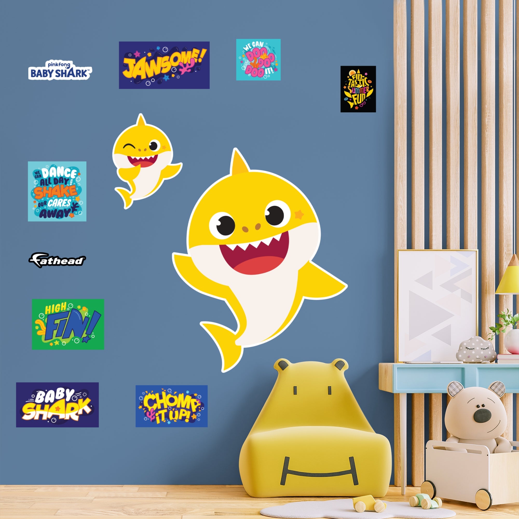 Officially Licensed Nickelodeon Baby Shark RealBig Removable Adhesive Decal - Fathead Style