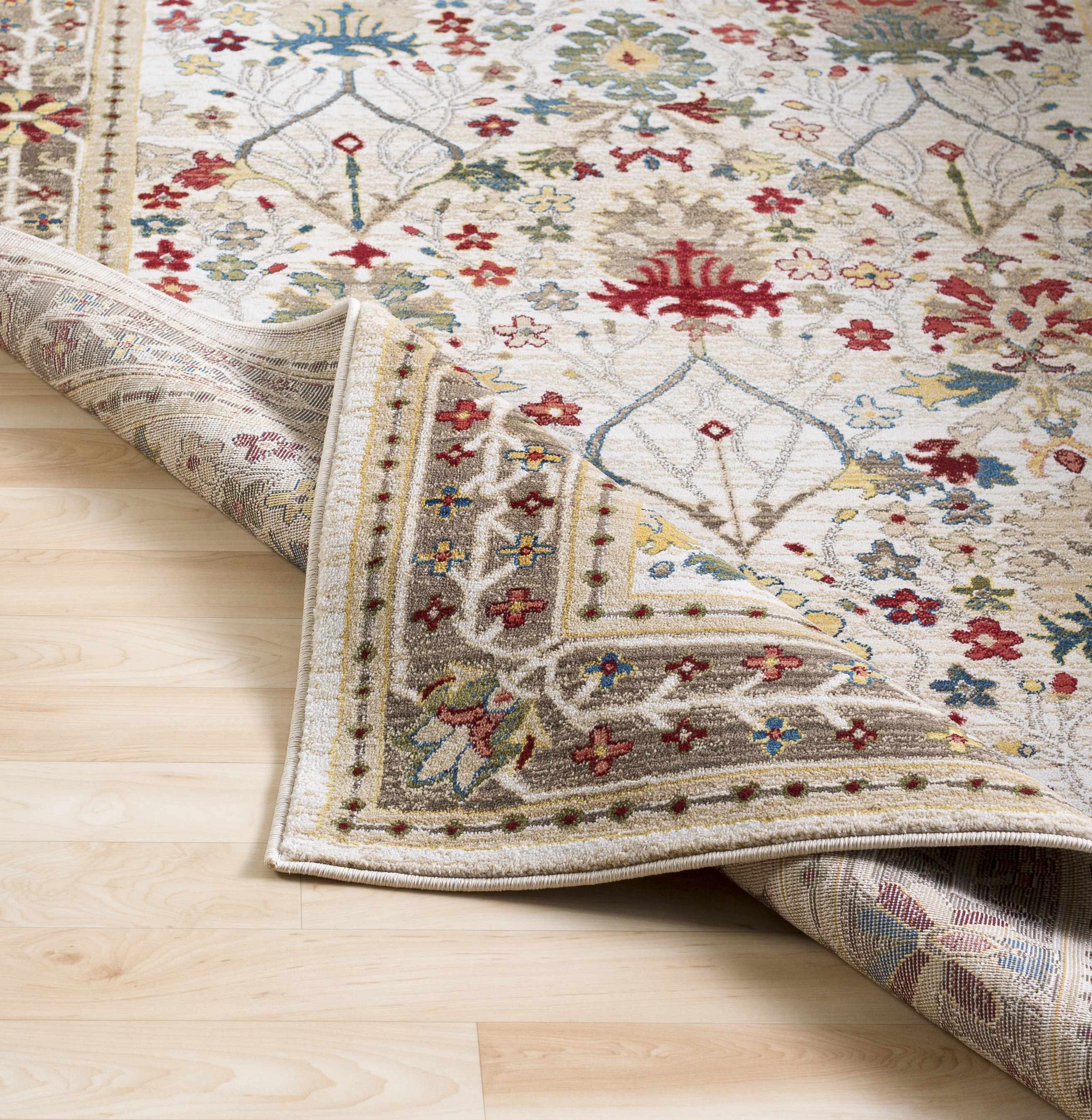 Exquisite Hauteloom Neola White/Brown Damask Area Rug