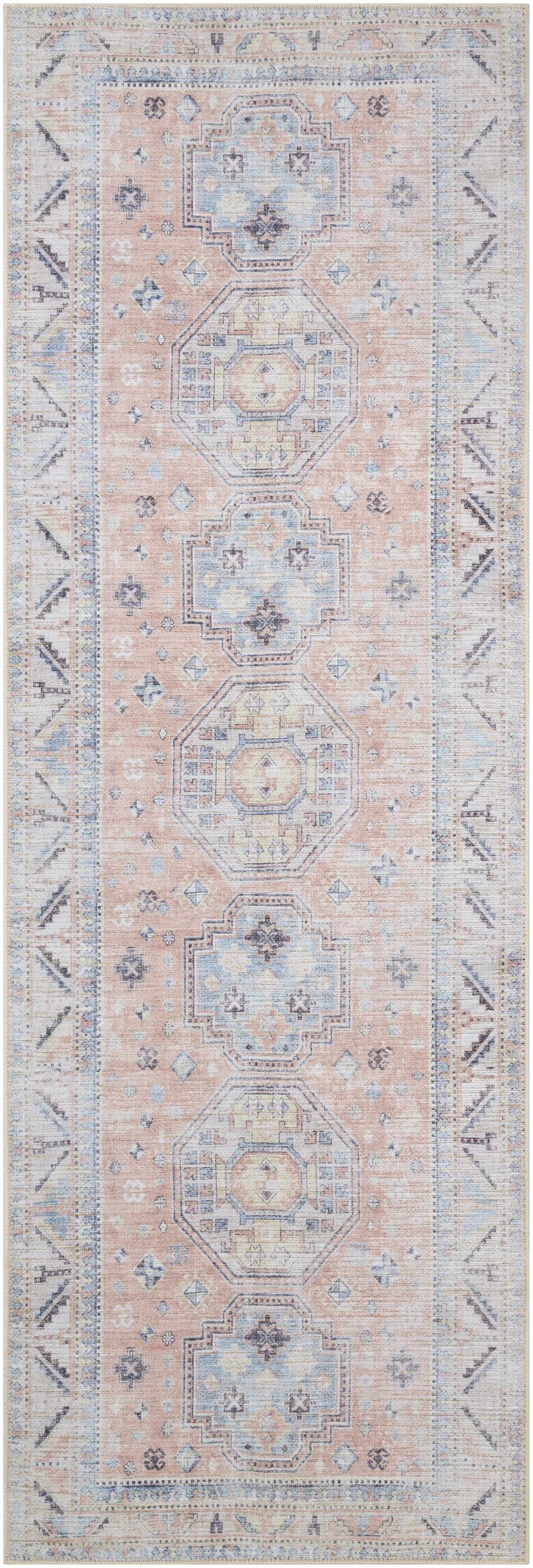 Indulgent Hauteloom Morcott Peach Washable Area Rug