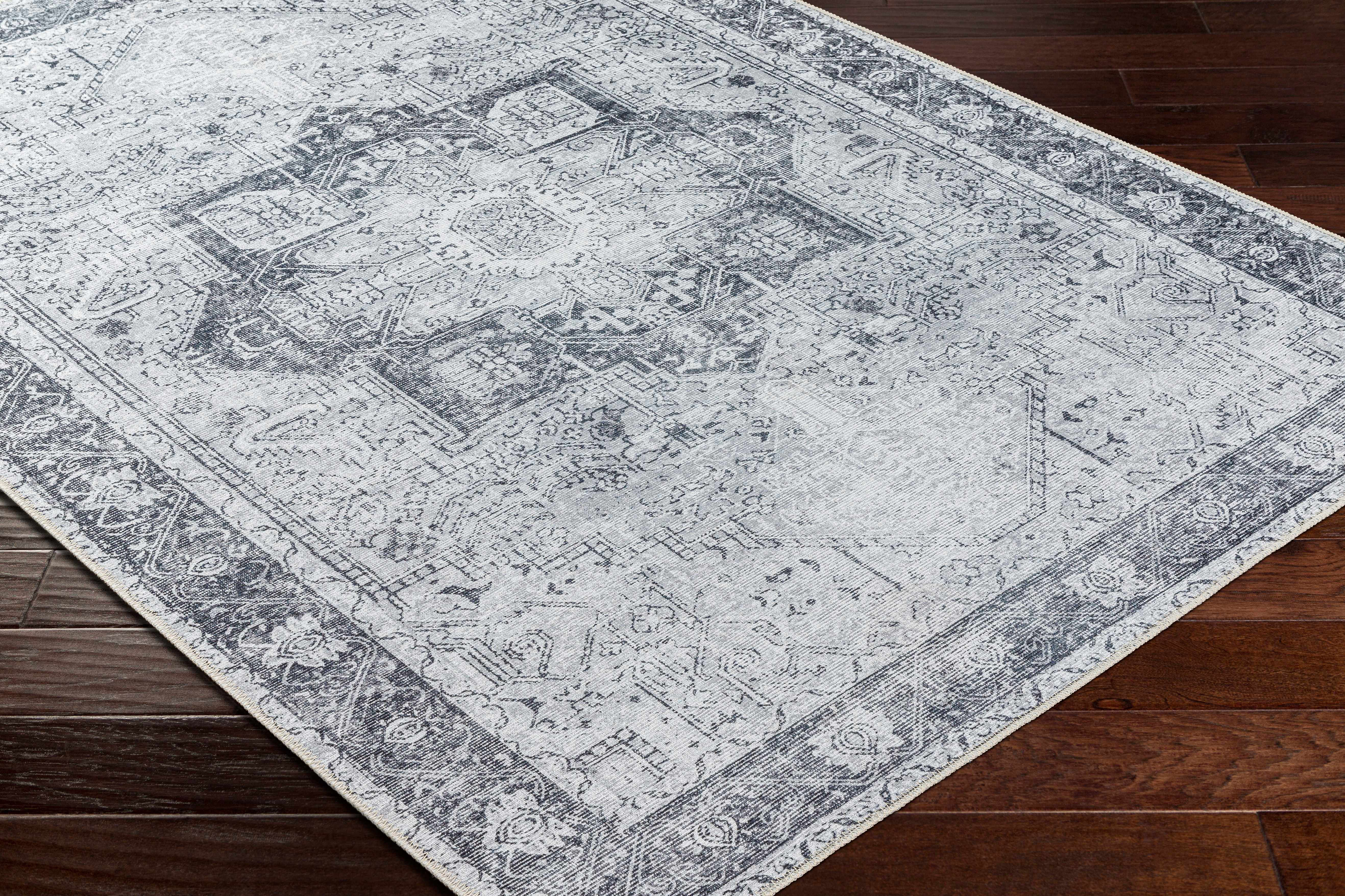 Hauteloom Rosman Gray: The Ultimate Washable Area Rug