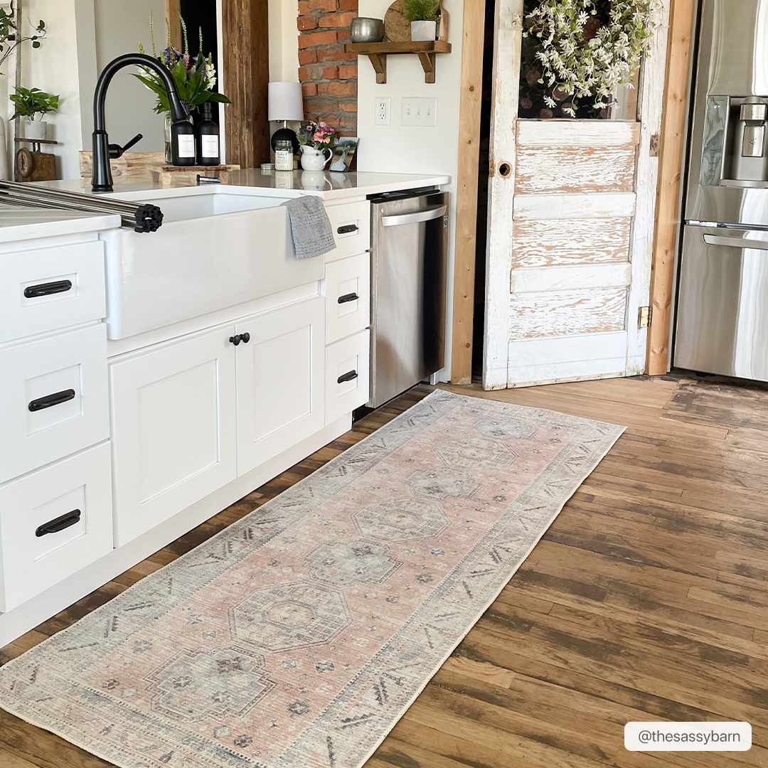 Indulgent Hauteloom Morcott Peach Washable Area Rug