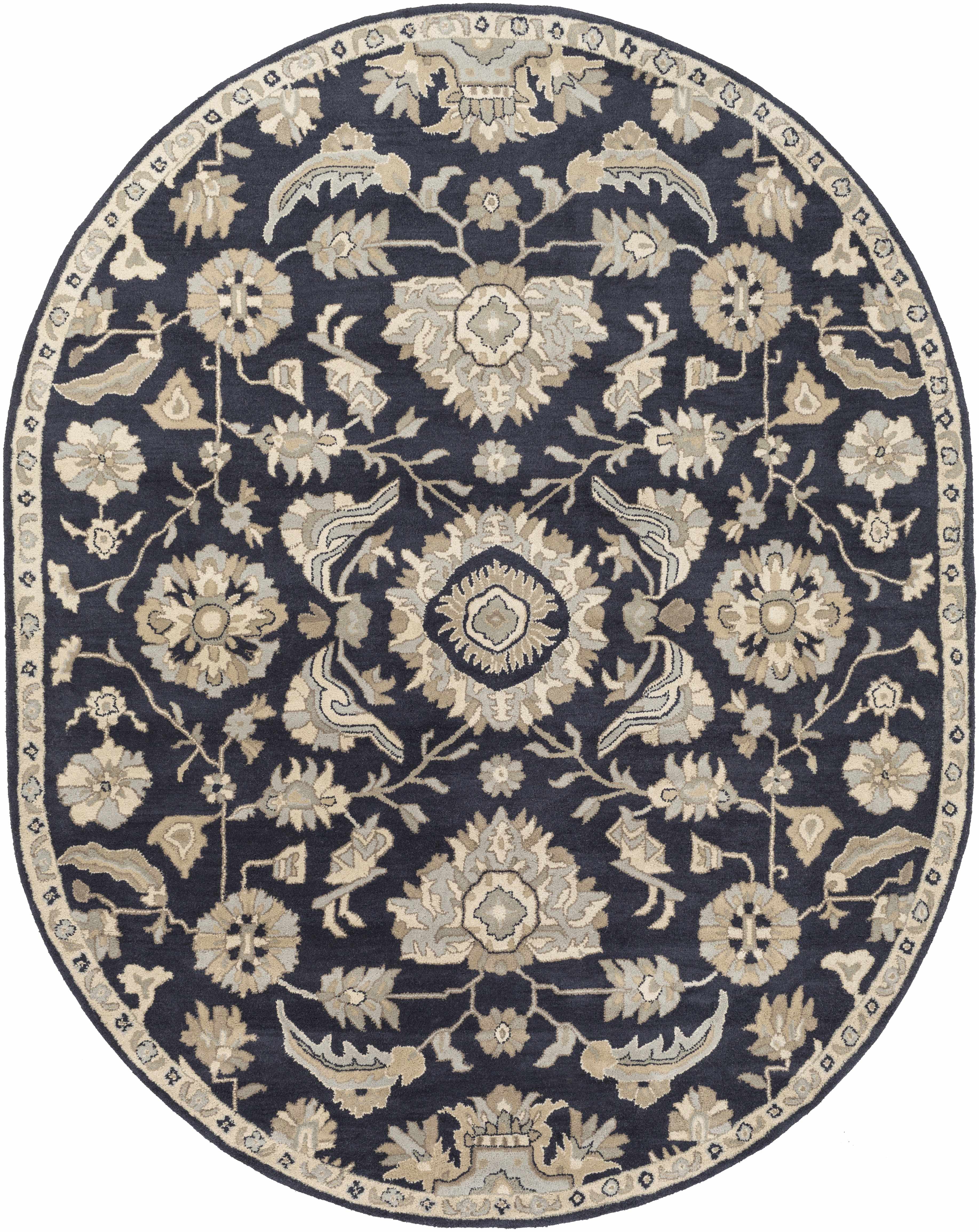 Exquisite Hauteloom Copen Black Floral Wool Rug