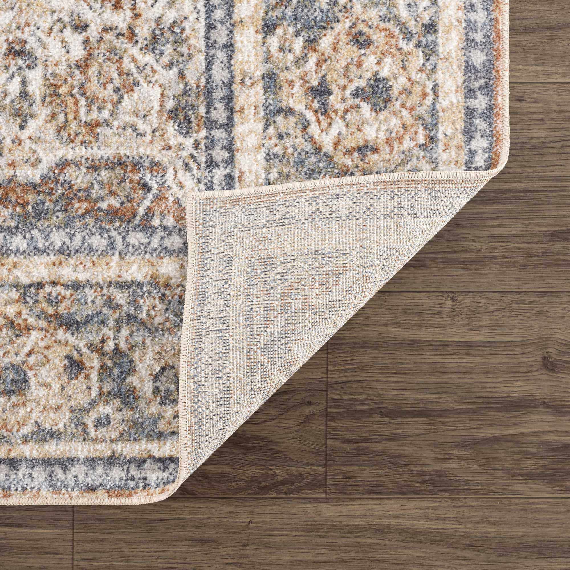 Hauteloom Arias Elegant Beige Blue Washable Area Rug