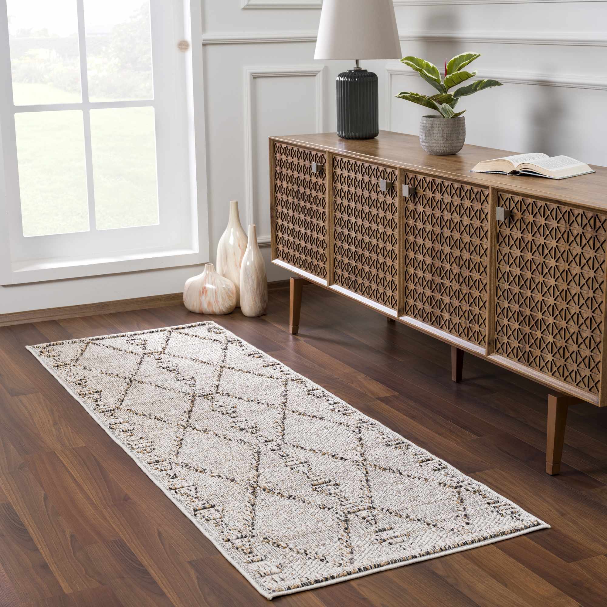 Hauteloom Nyla Bone Elegant Area Rug