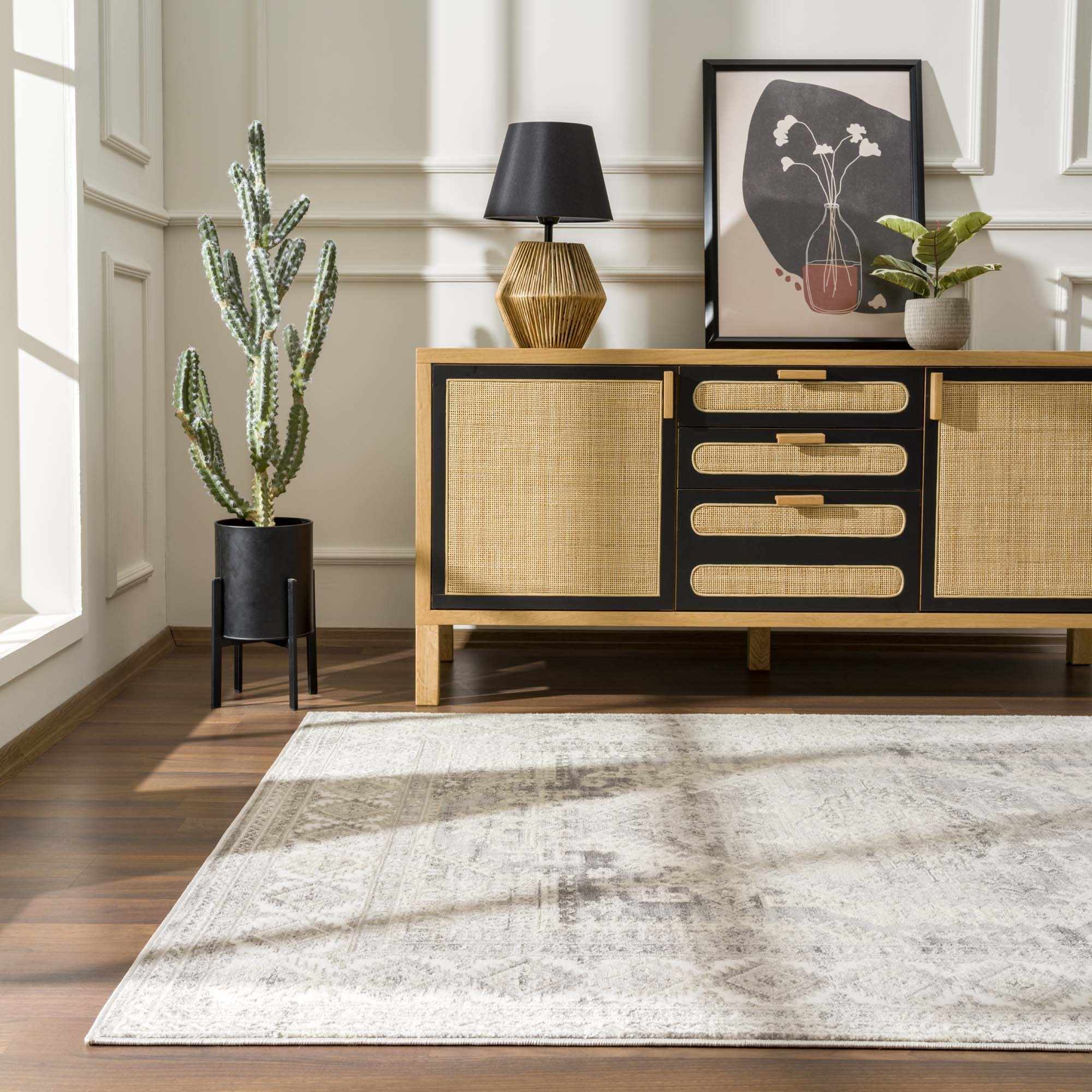 Exquisite Hauteloom Brend Taupe Medallion Area Rug