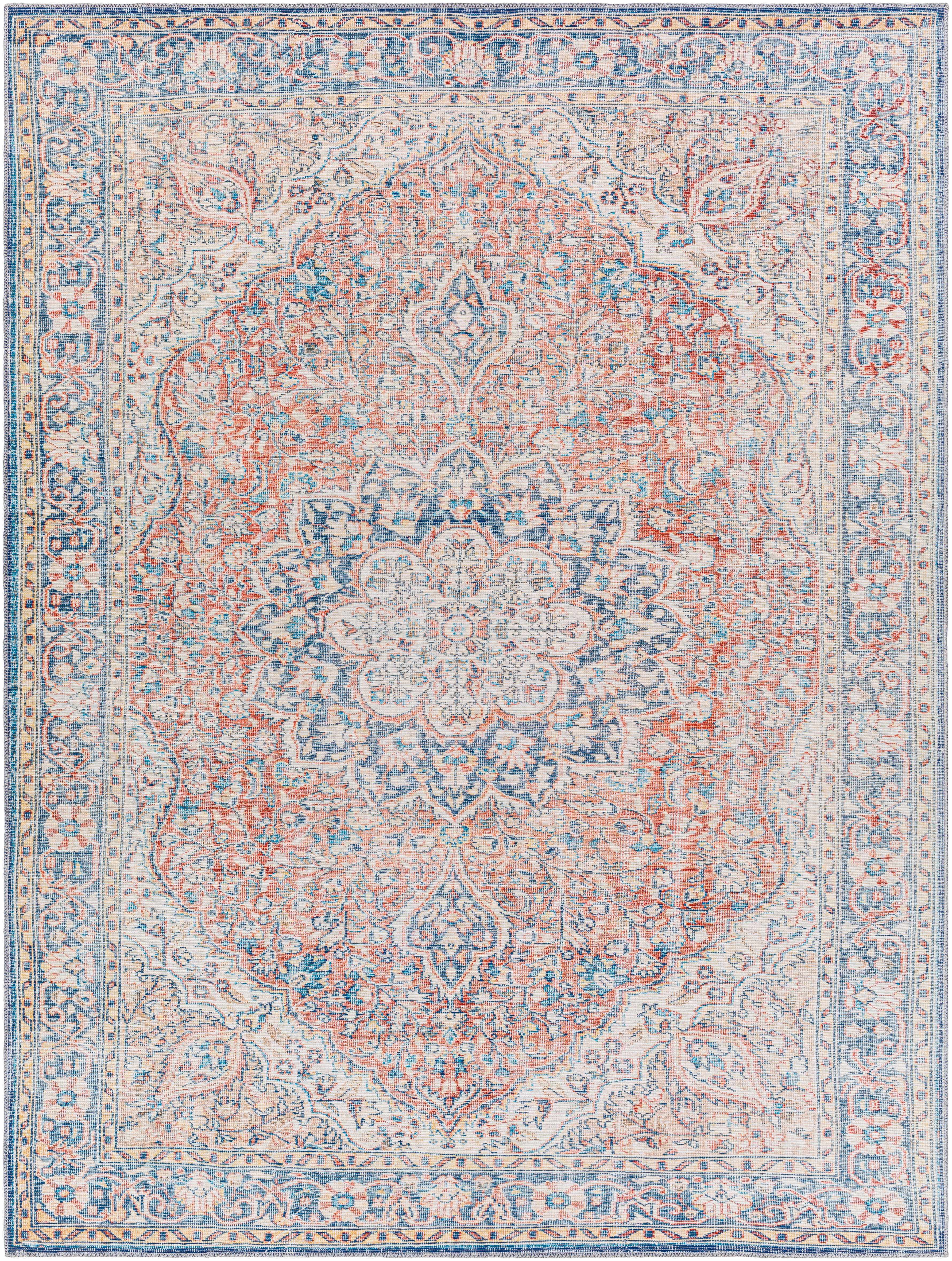 Hauteloom Wacousta Red & Blue Machine Washable Rug - A Splash of Color for Your Space