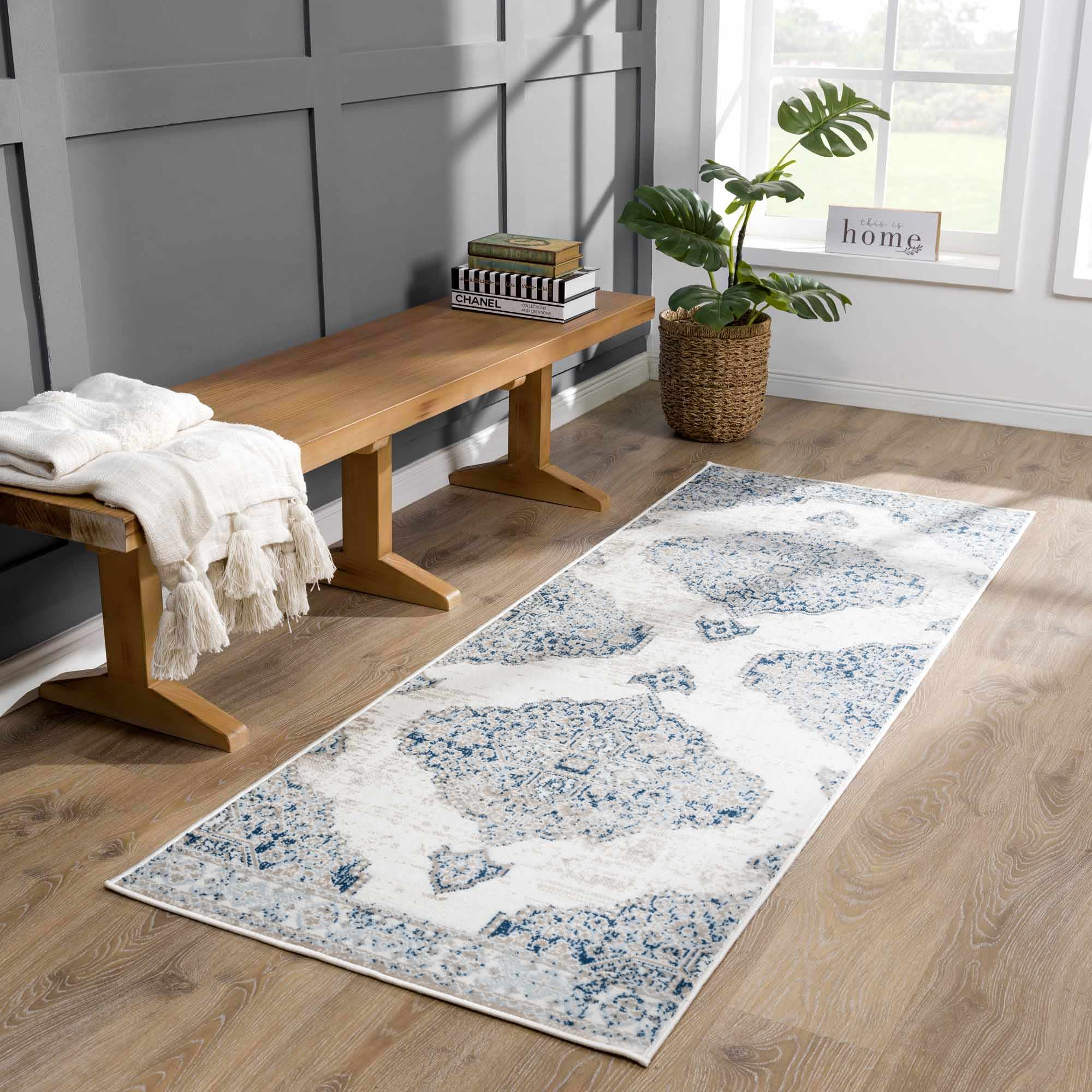 Exquisite Hauteloom Amir Blue Medallion Area Rug
