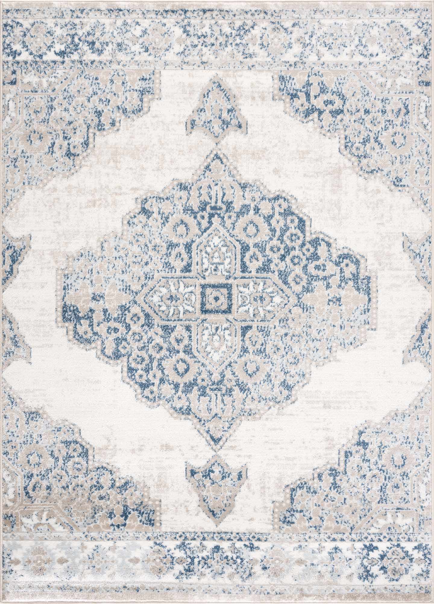Exquisite Hauteloom Amir Blue Medallion Area Rug