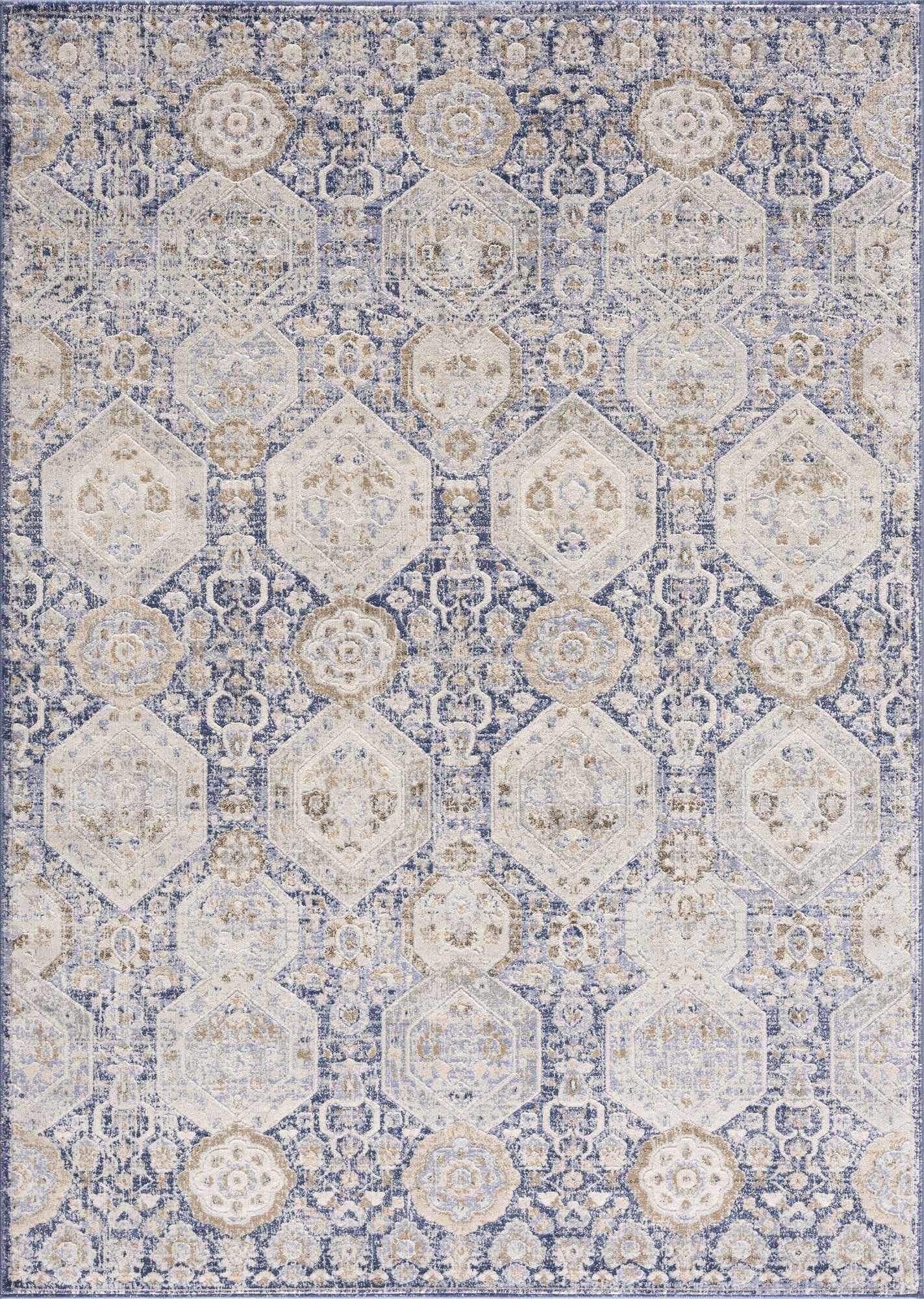 Luxurious Hauteloom Parkerfield Blue Area Rug