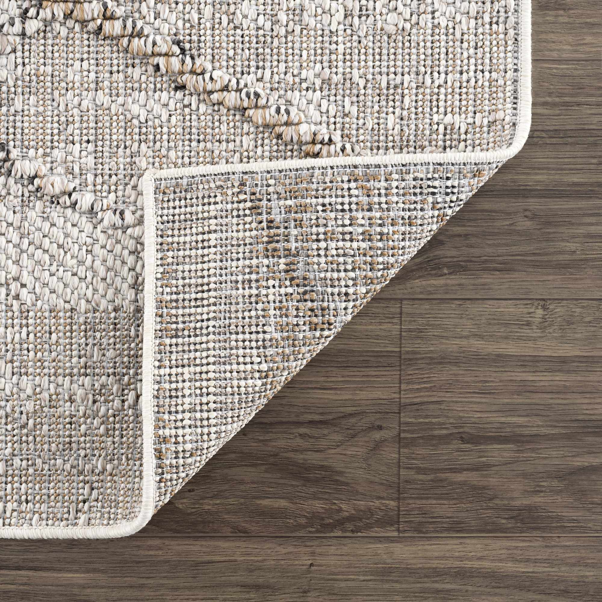 Exclusive Hauteloom Baqer Bone & Tan Textured Performance Rug - A Limited Edition Gem