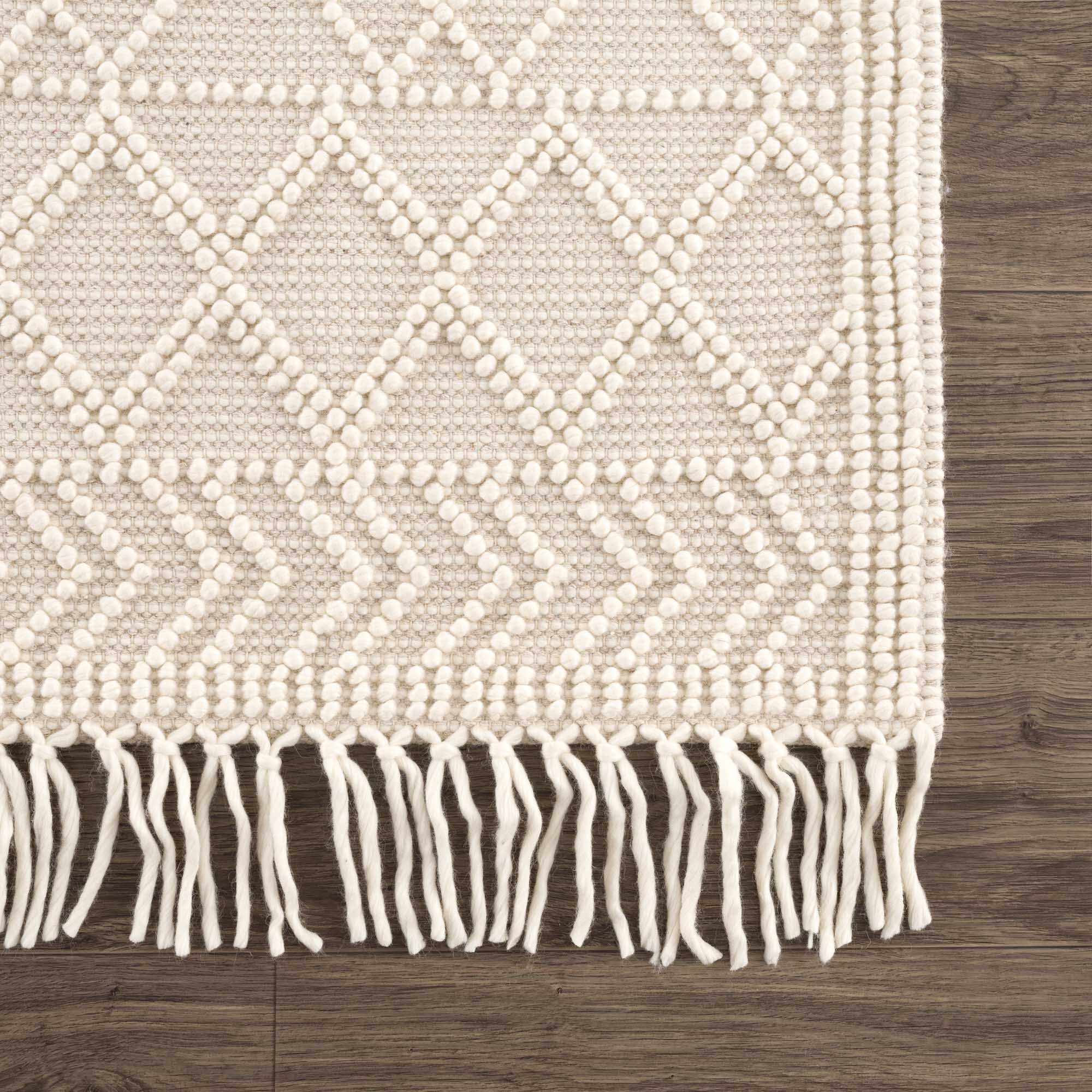Indulge in Luxury with Hauteloom Ramsbury Beige Trellis Wool Rug