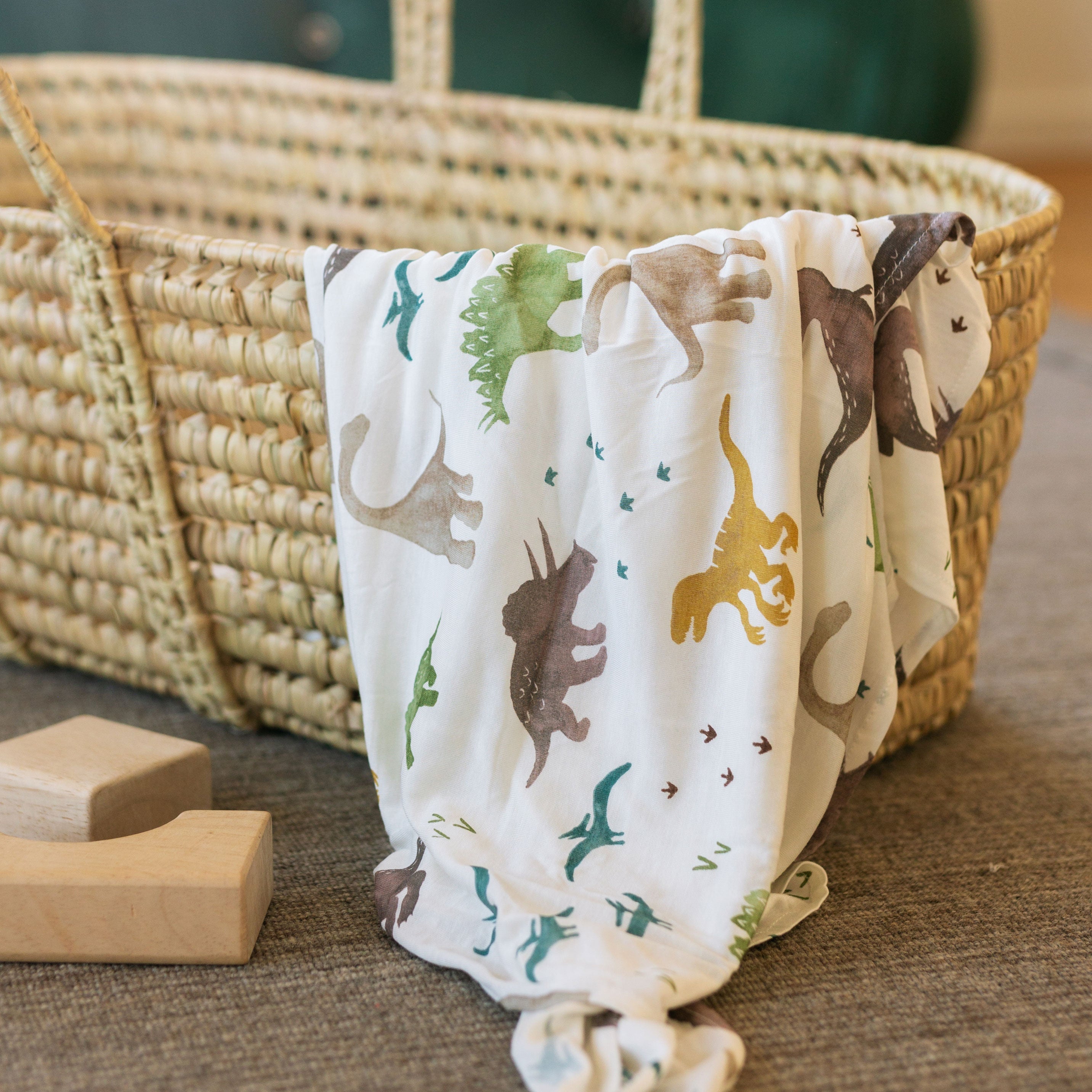 Little Unicorn Dino Pals Stretch Knit Swaddle Blanket - The Coziest Hug for Your Little One