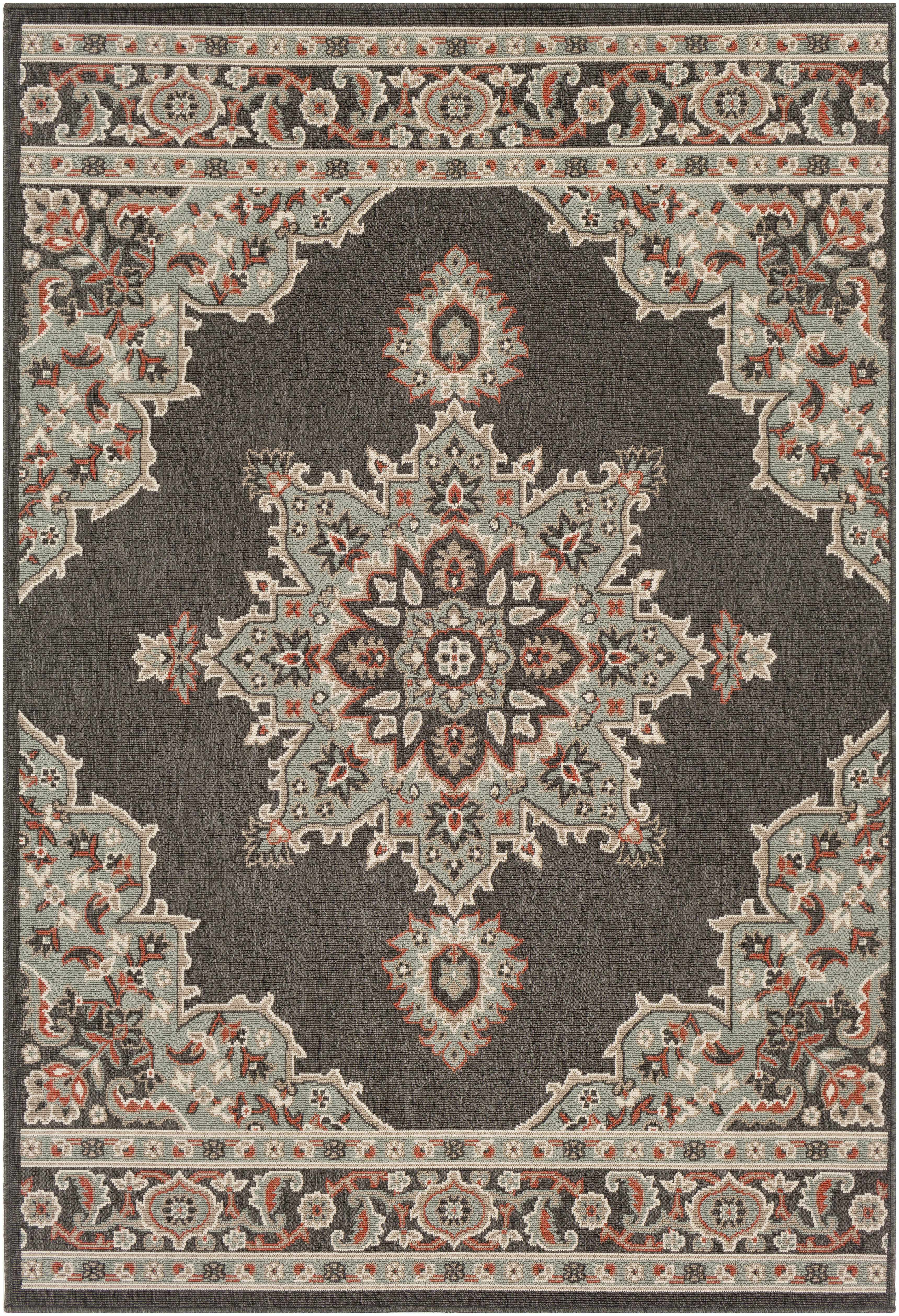 Exquisite Hauteloom Roseglen Brown Medallion Area Rug