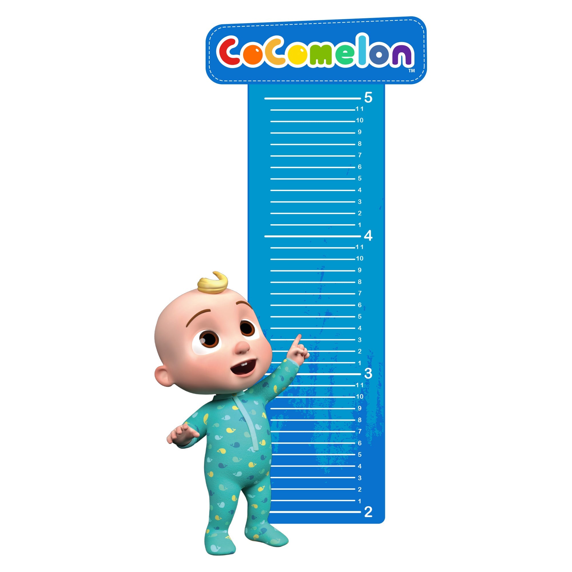 CoComelon Fathead JJ Onesie Growth Chart: Officially Licensed Removable Adhesive Decal