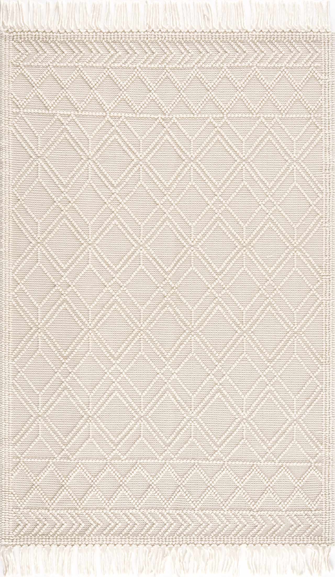 Indulge in Luxury with Hauteloom Ramsbury Beige Trellis Wool Rug