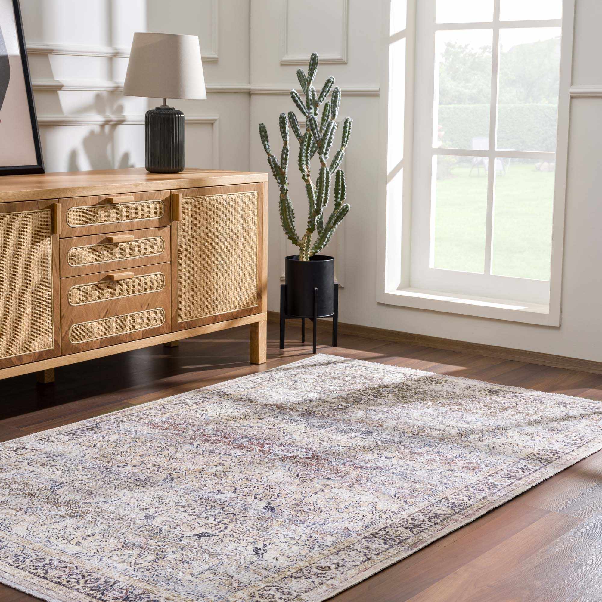 Hauteloom Olive Holi-2304 Washable Vintage Area Rug - Transform Your Space!
