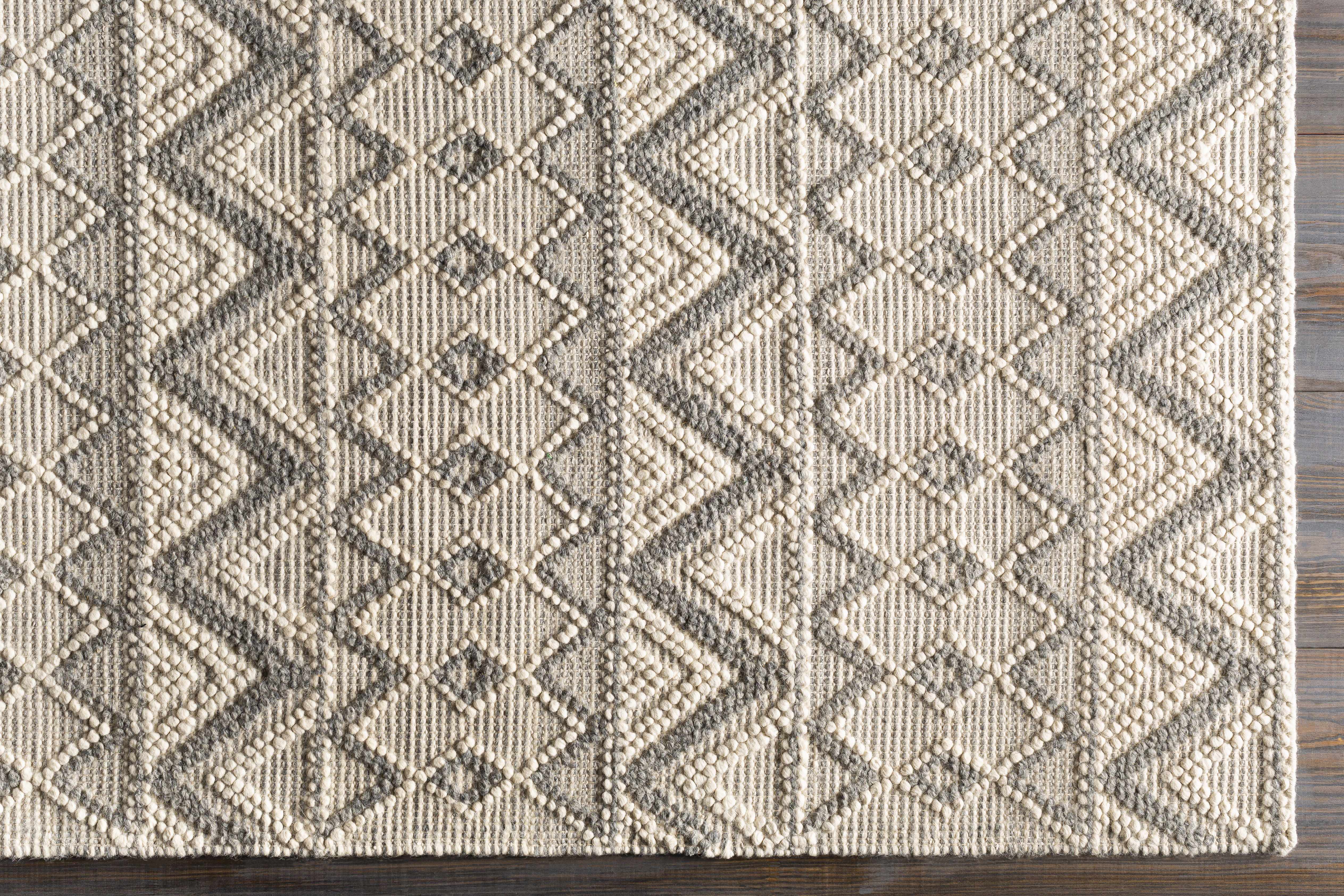 Grab Your Cozy Hauteloom Whittington Gray & Cream Wool Rug on Clearance