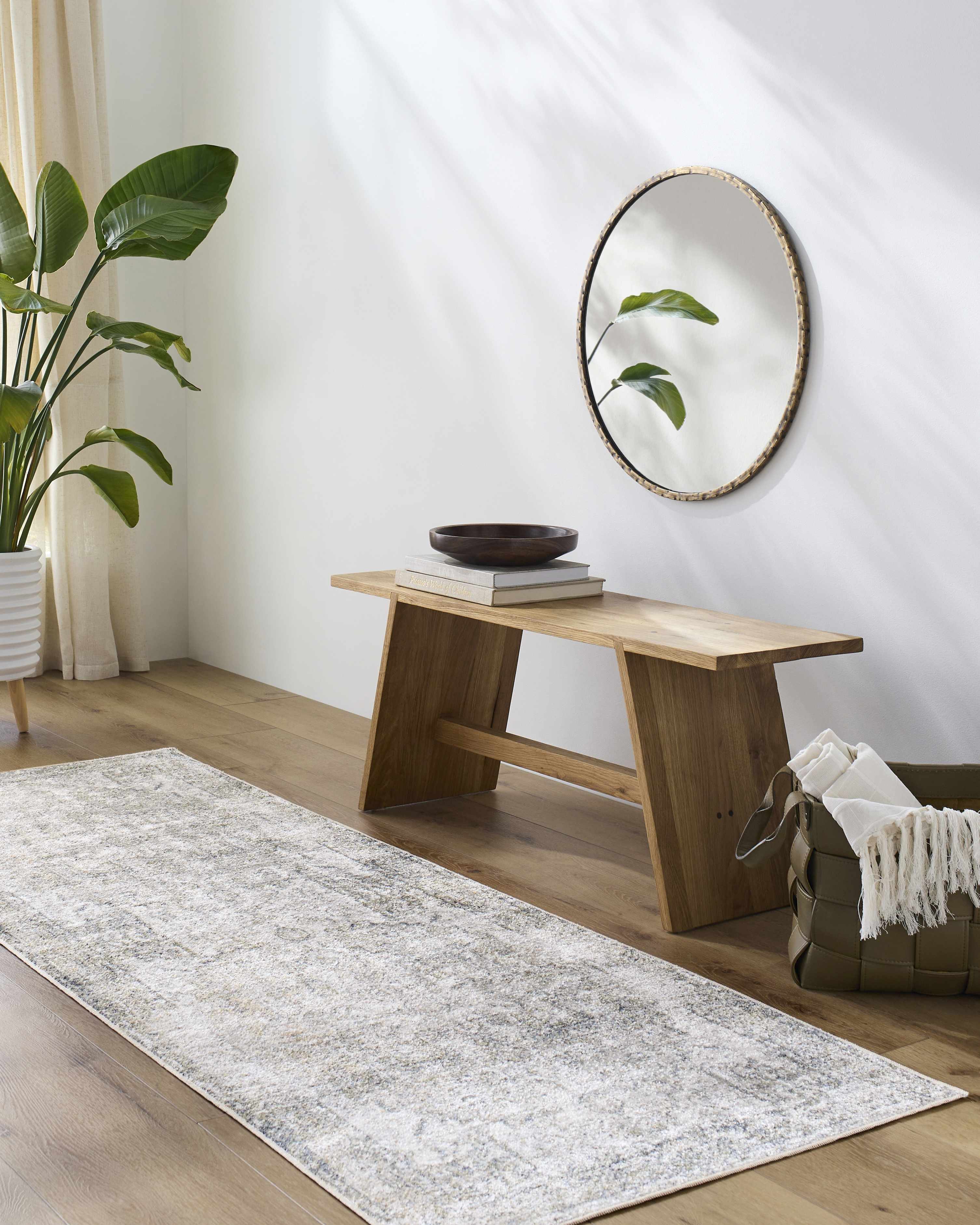Indulgent Hauteloom Olive Hera Washable Area Rug
