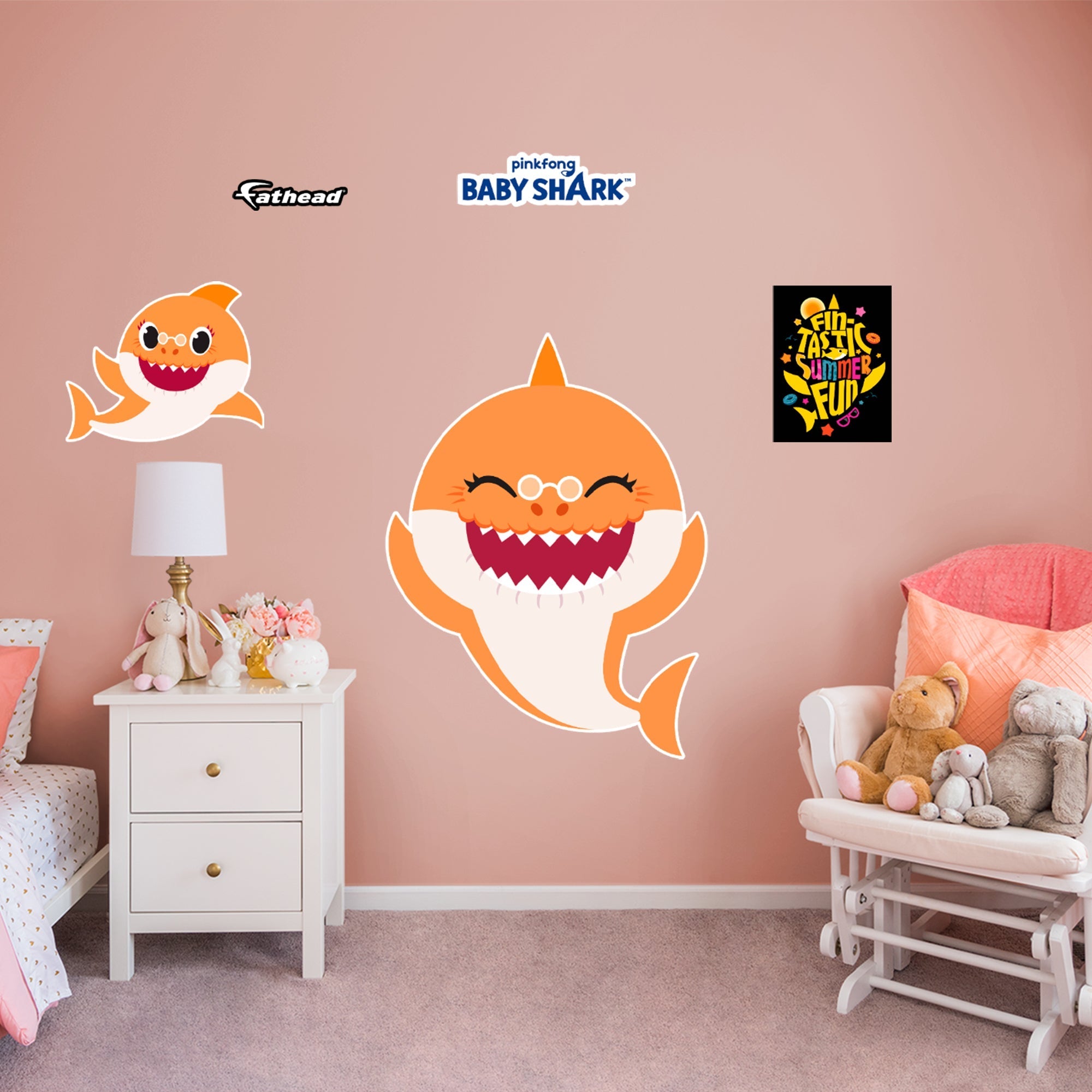 Officially Licensed Nickelodeon Fathead Baby Shark: Grandma Shark RealBig Removable Adhesive Decal
