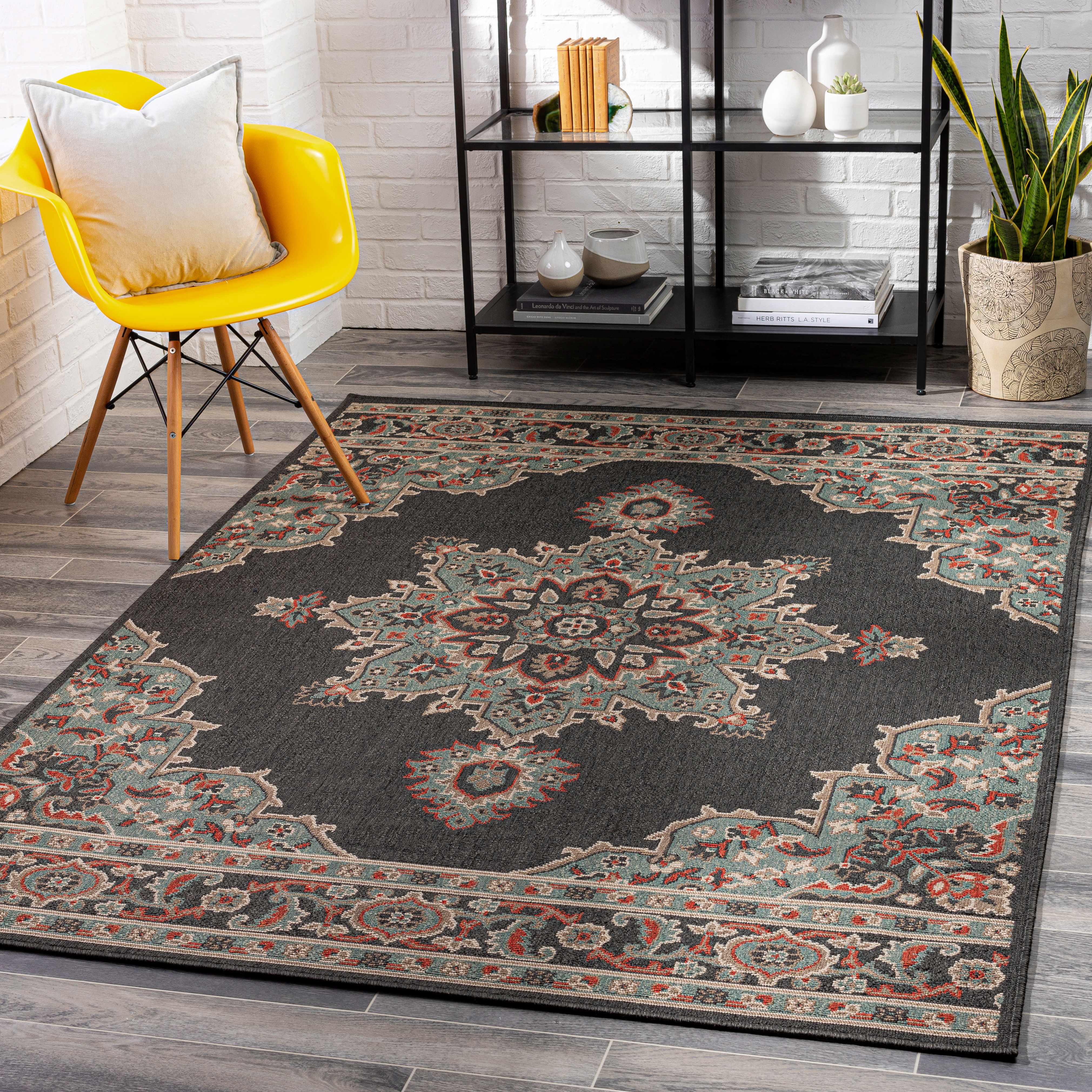 Exquisite Hauteloom Roseglen Brown Medallion Area Rug