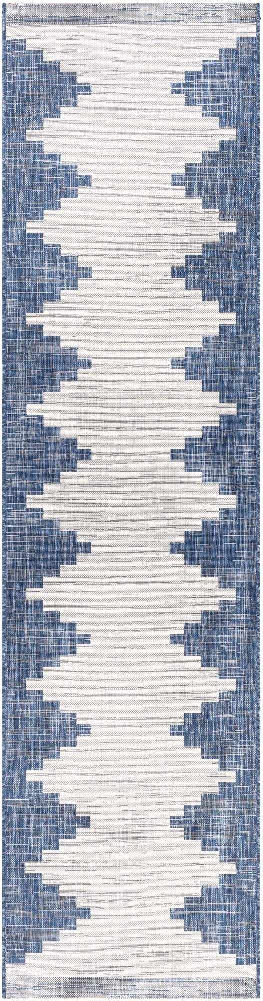 Hauteloom Djugun Navy: The Ultimate Aztec-Inspired Rug for Indoors and Outdoors