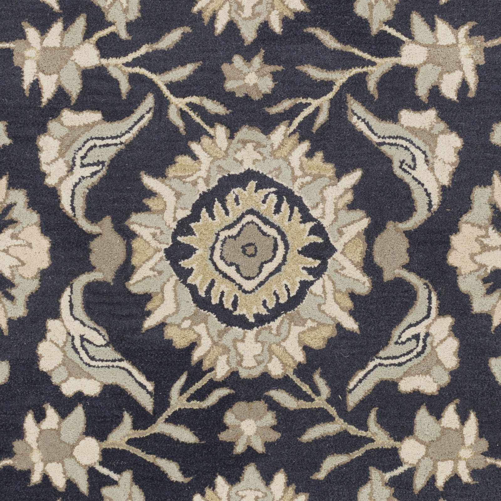 Exquisite Hauteloom Copen Black Floral Wool Rug