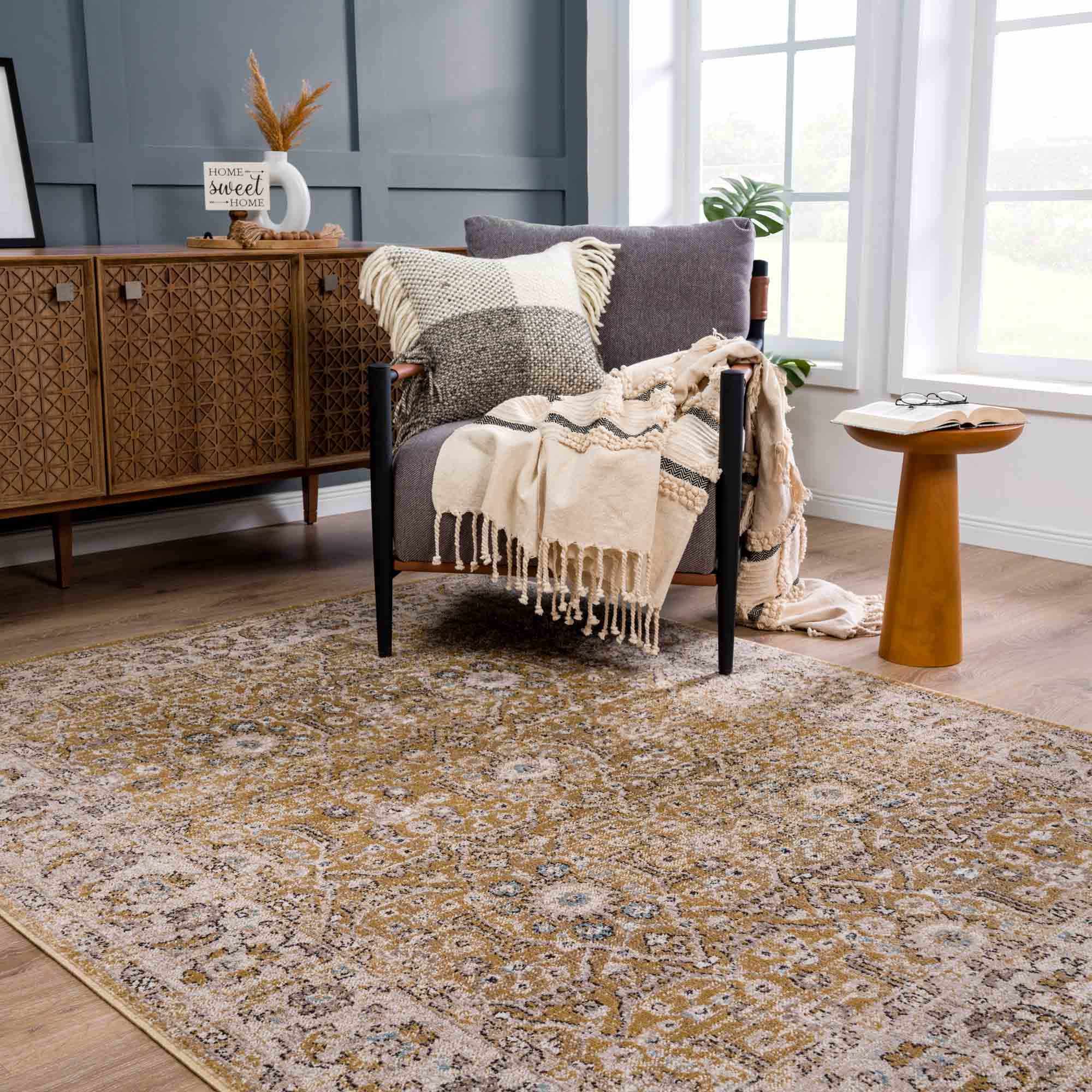 Hauteloom Anana Gold & Beige Area Rug - Grab This Clearance Deal Now!
