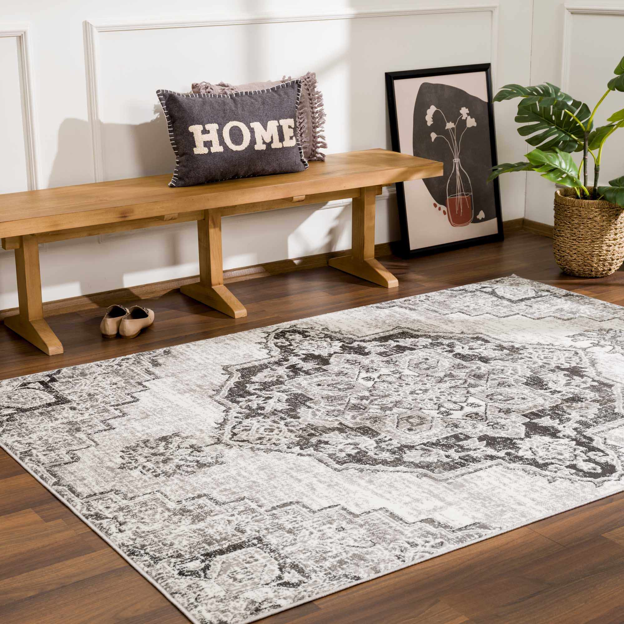 Elegant Hauteloom Elani Gray Medallion Rug - Transform Your Space