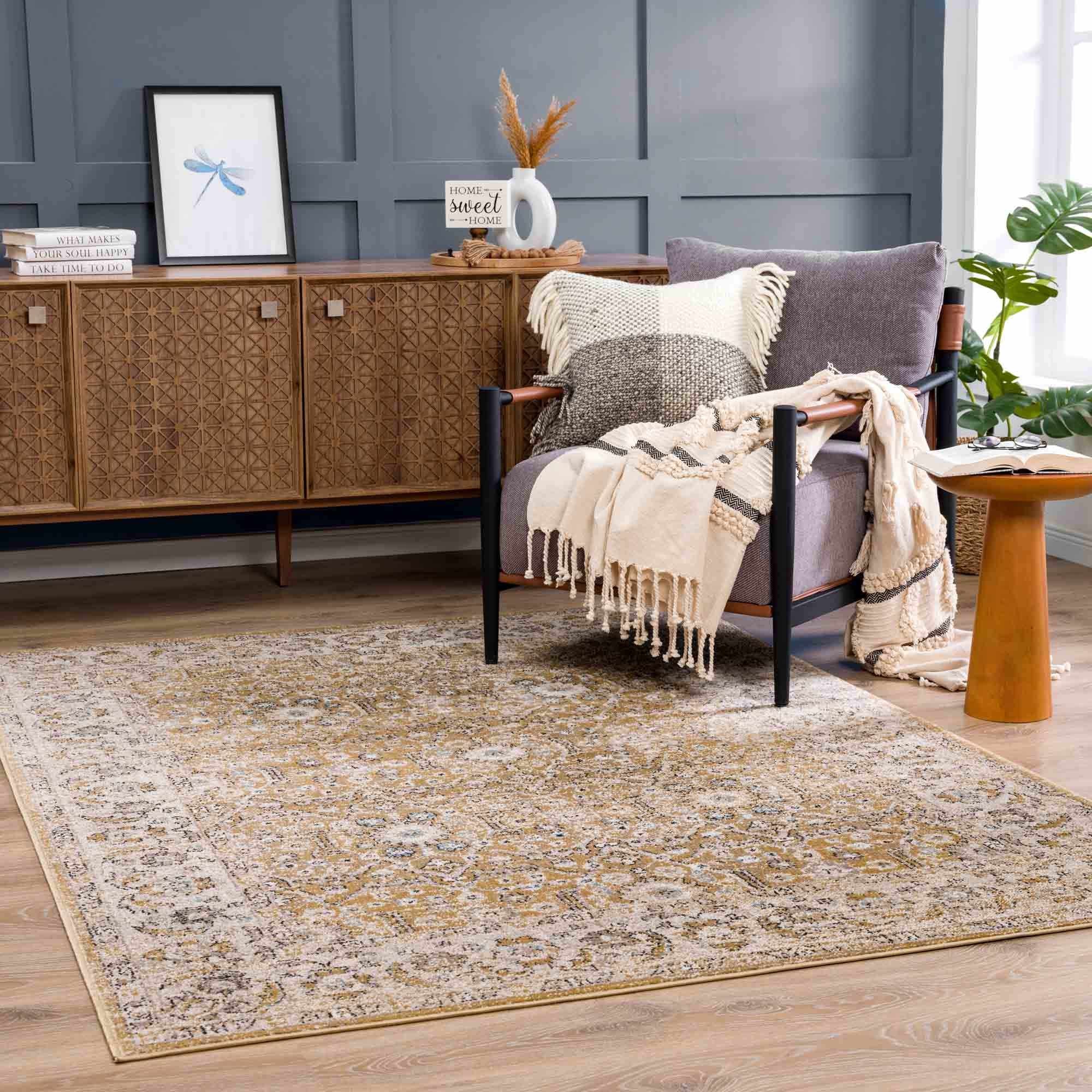 Hauteloom Anana Gold & Beige Area Rug - Grab This Clearance Deal Now!
