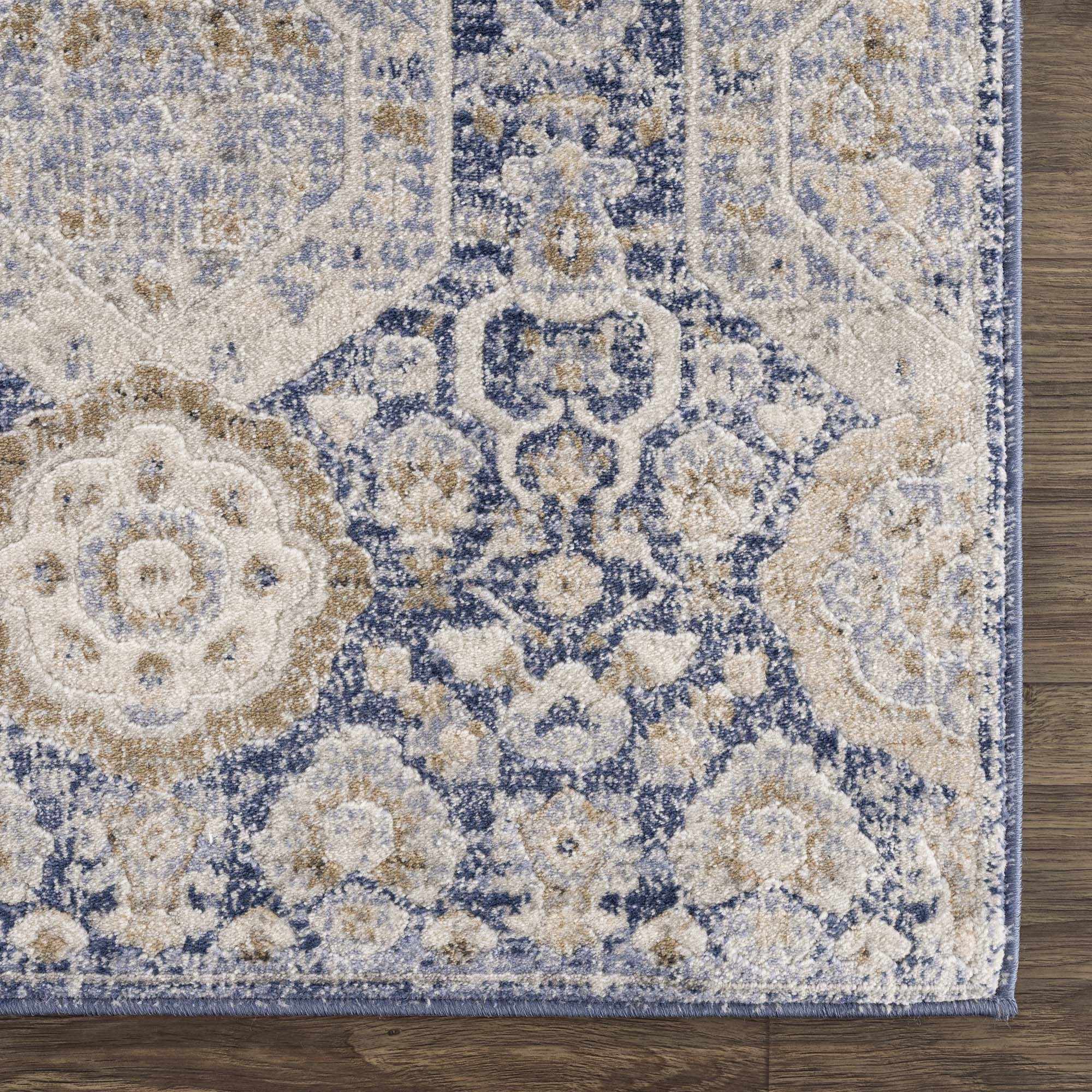 Luxurious Hauteloom Parkerfield Blue Area Rug