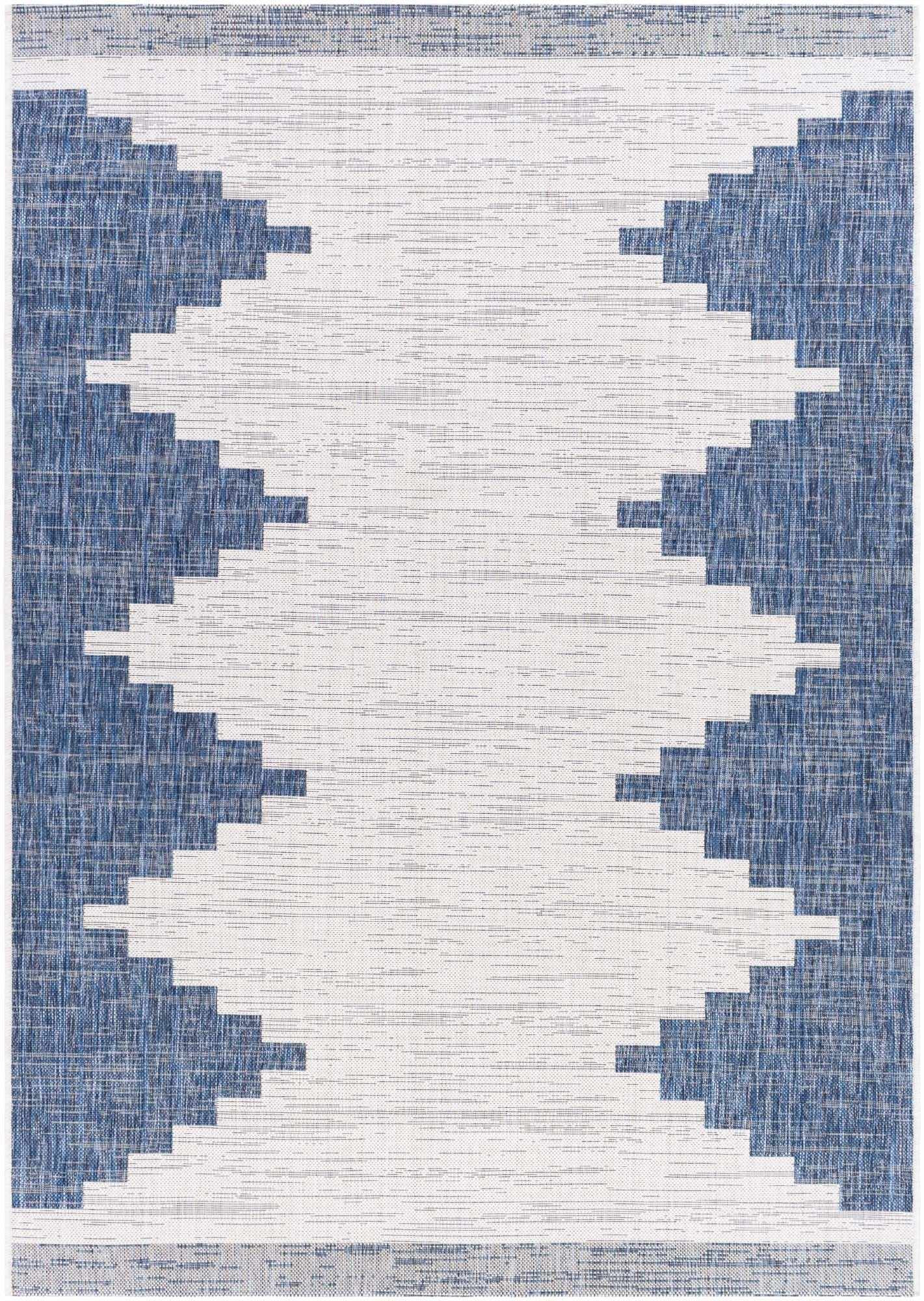 Hauteloom Djugun Navy: The Ultimate Aztec-Inspired Rug for Indoors and Outdoors