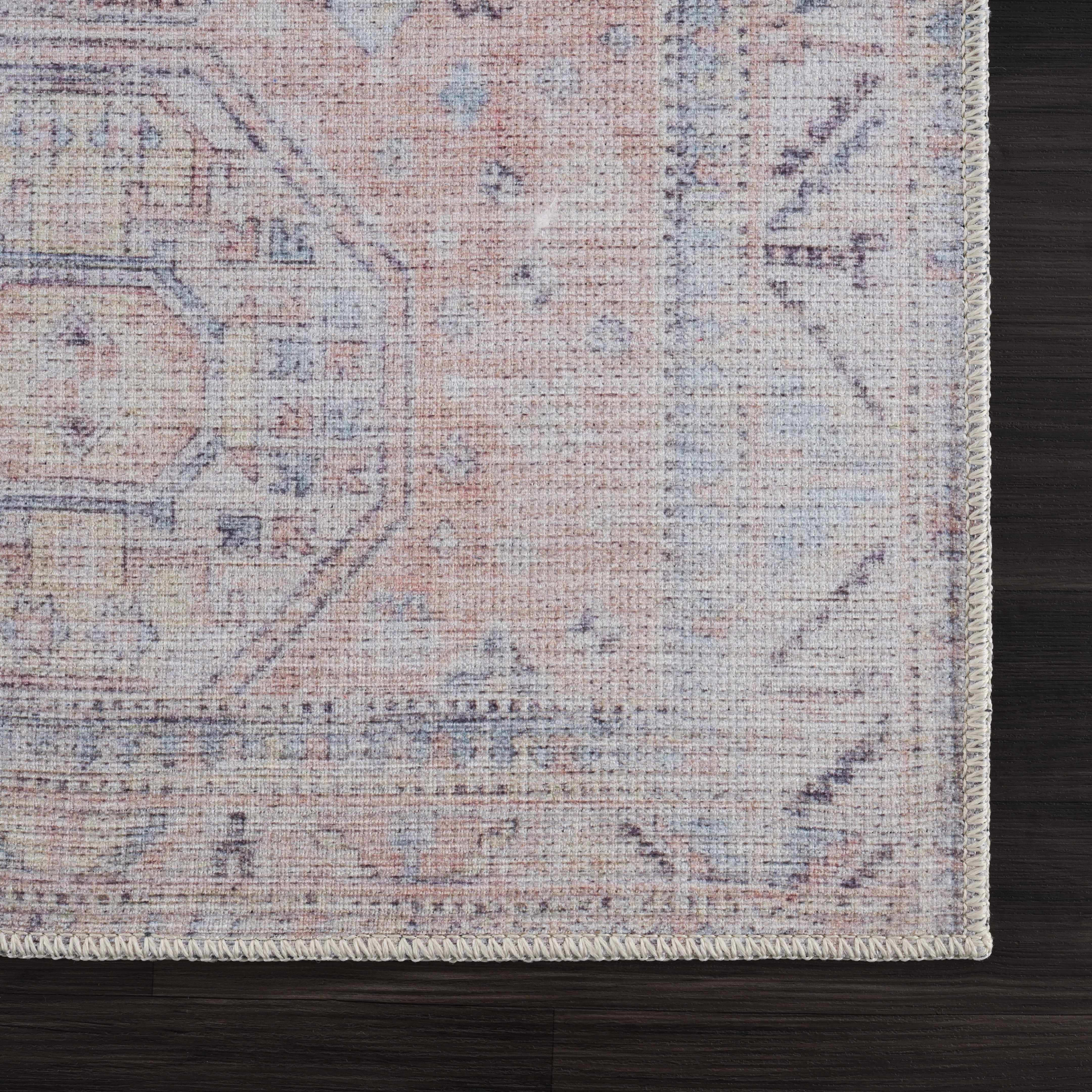 Indulgent Hauteloom Morcott Peach Washable Area Rug