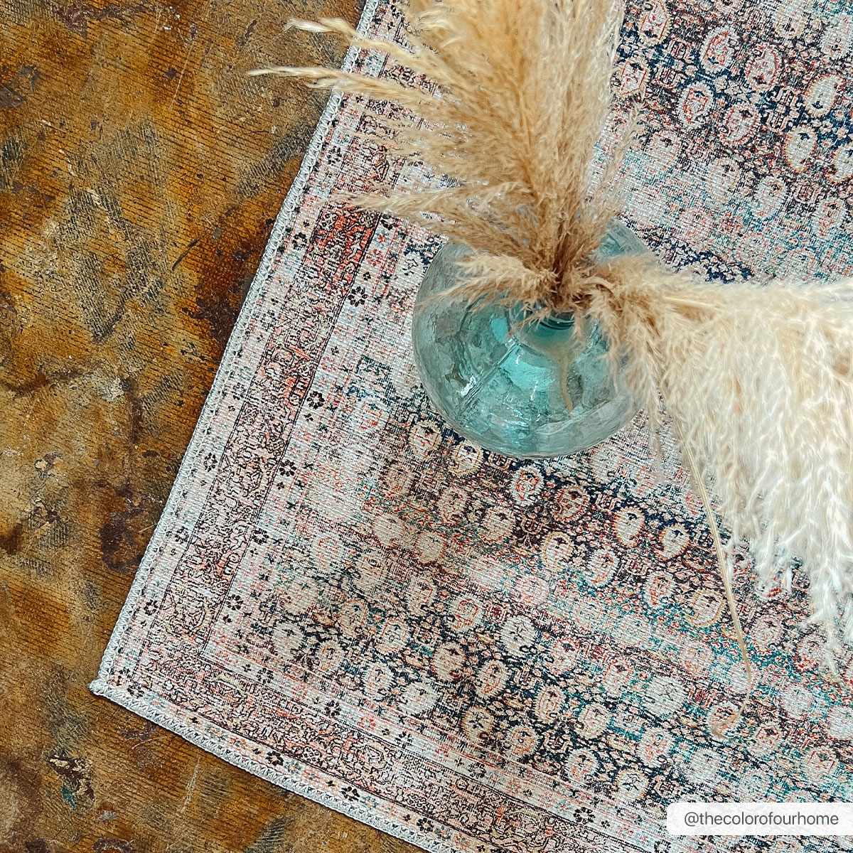 Hauteloom Rust Maligaya Distressed Washable Area Rug - Transform Your Space