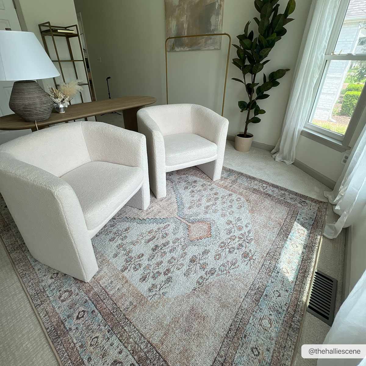 Hauteloom Analu Peach Luxury Washable Area Rug