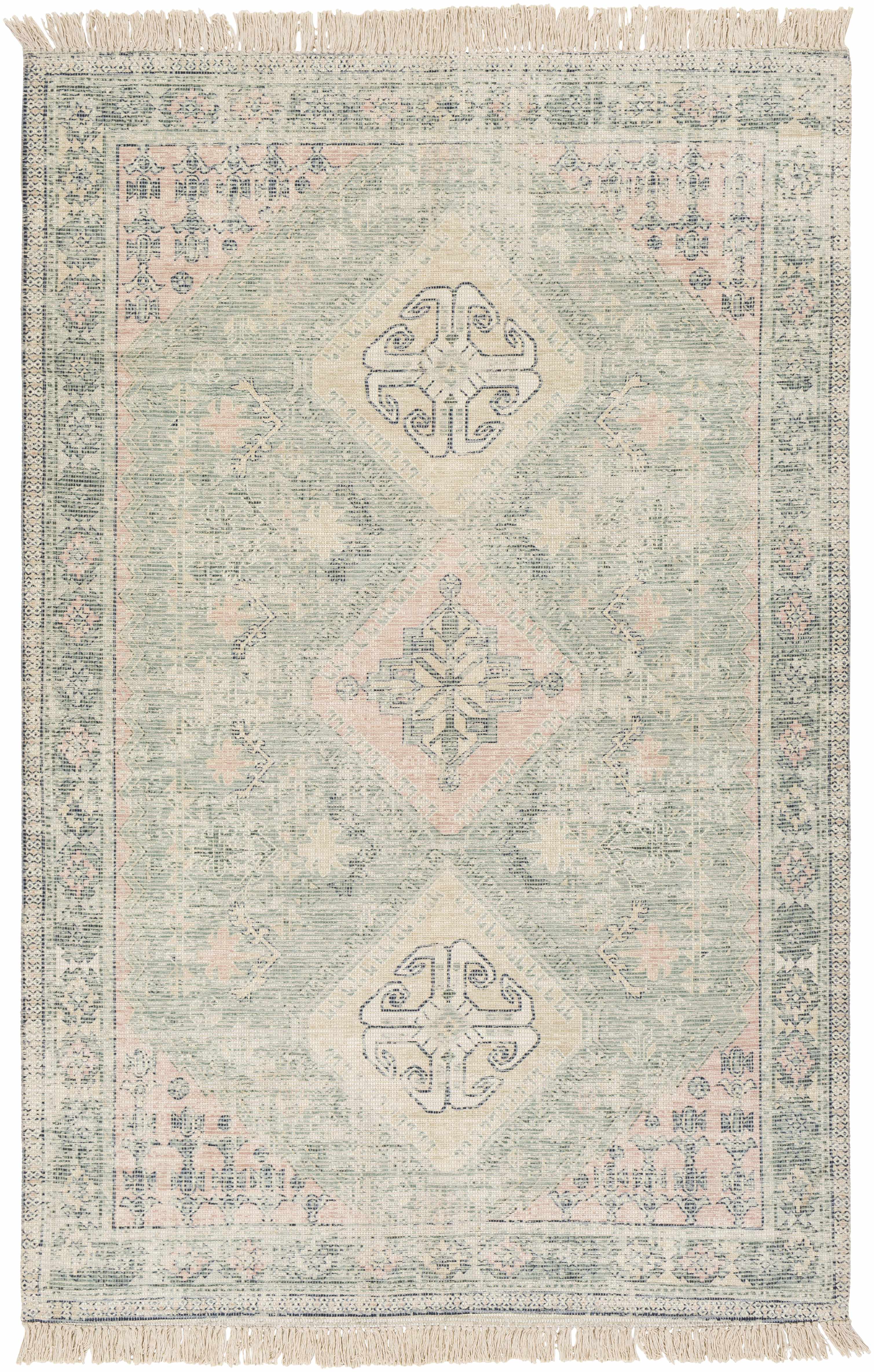 Breathtaking Hauteloom Foraker Sage Green Cotton Rug