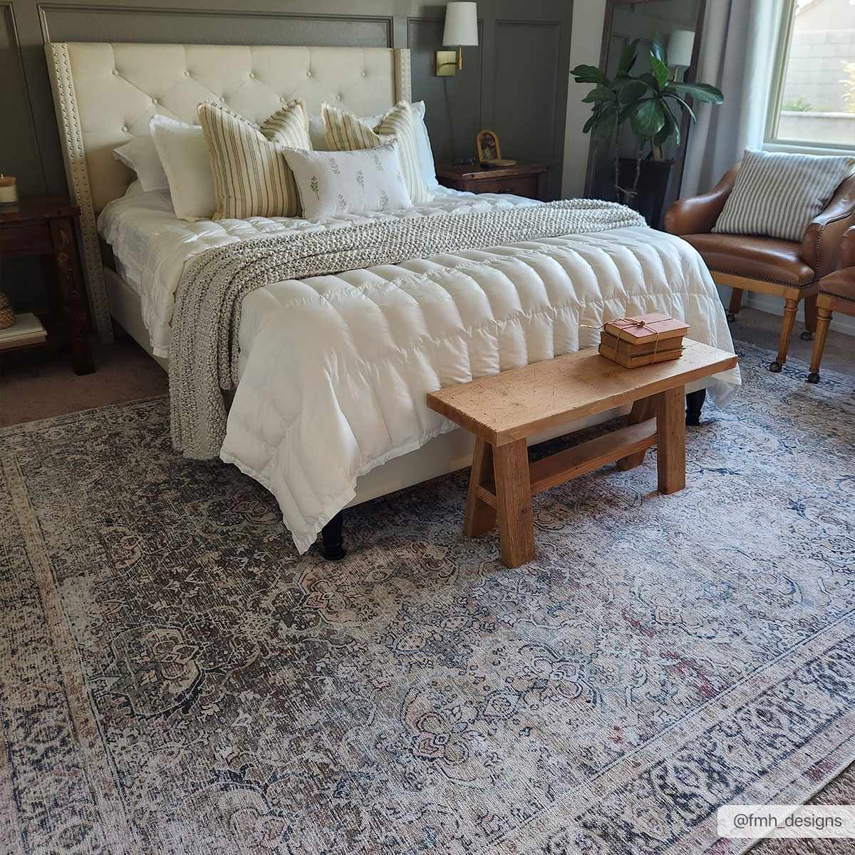 Hauteloom Olive Holi-2304 Washable Vintage Area Rug - Transform Your Space!