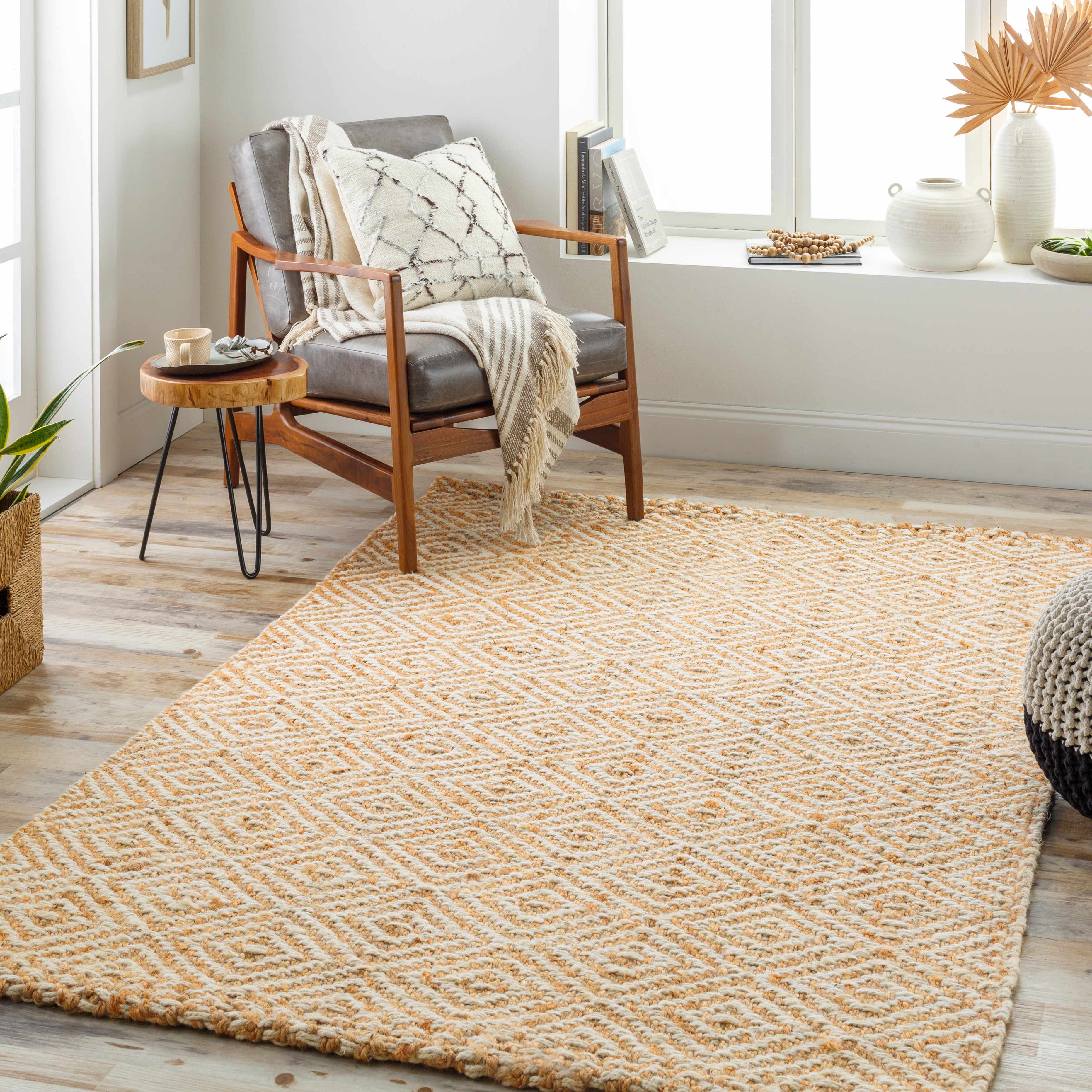 Exquisite Hauteloom Eriko Hand-Woven Jute Area Rug