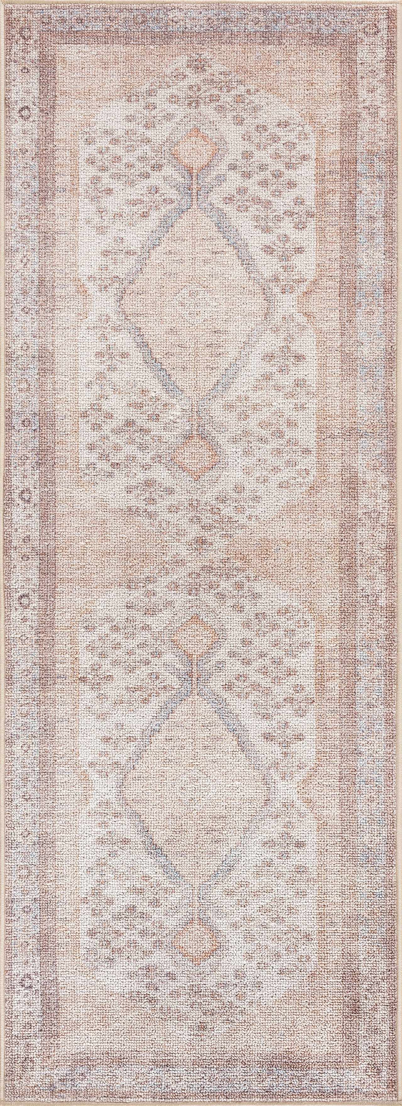 Hauteloom Analu Peach Luxury Washable Area Rug