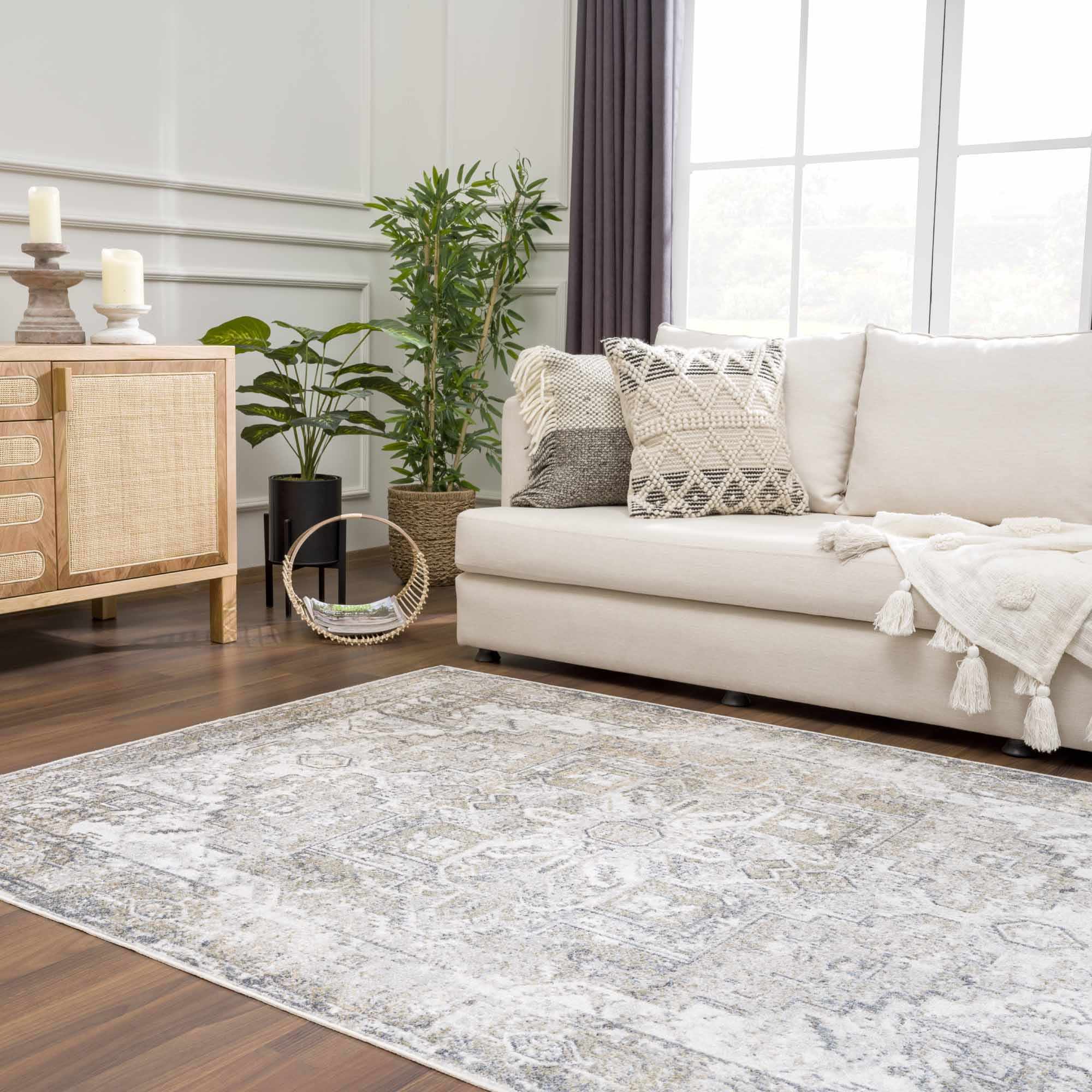 Indulgent Hauteloom Olive Hera Washable Area Rug