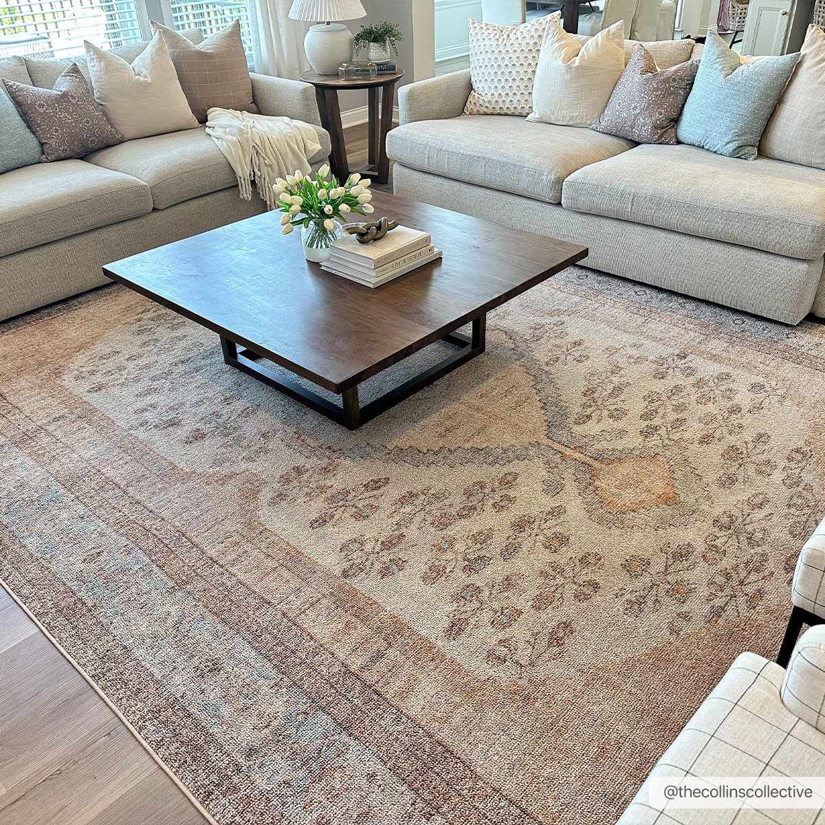 Hauteloom Analu Peach Luxury Washable Area Rug