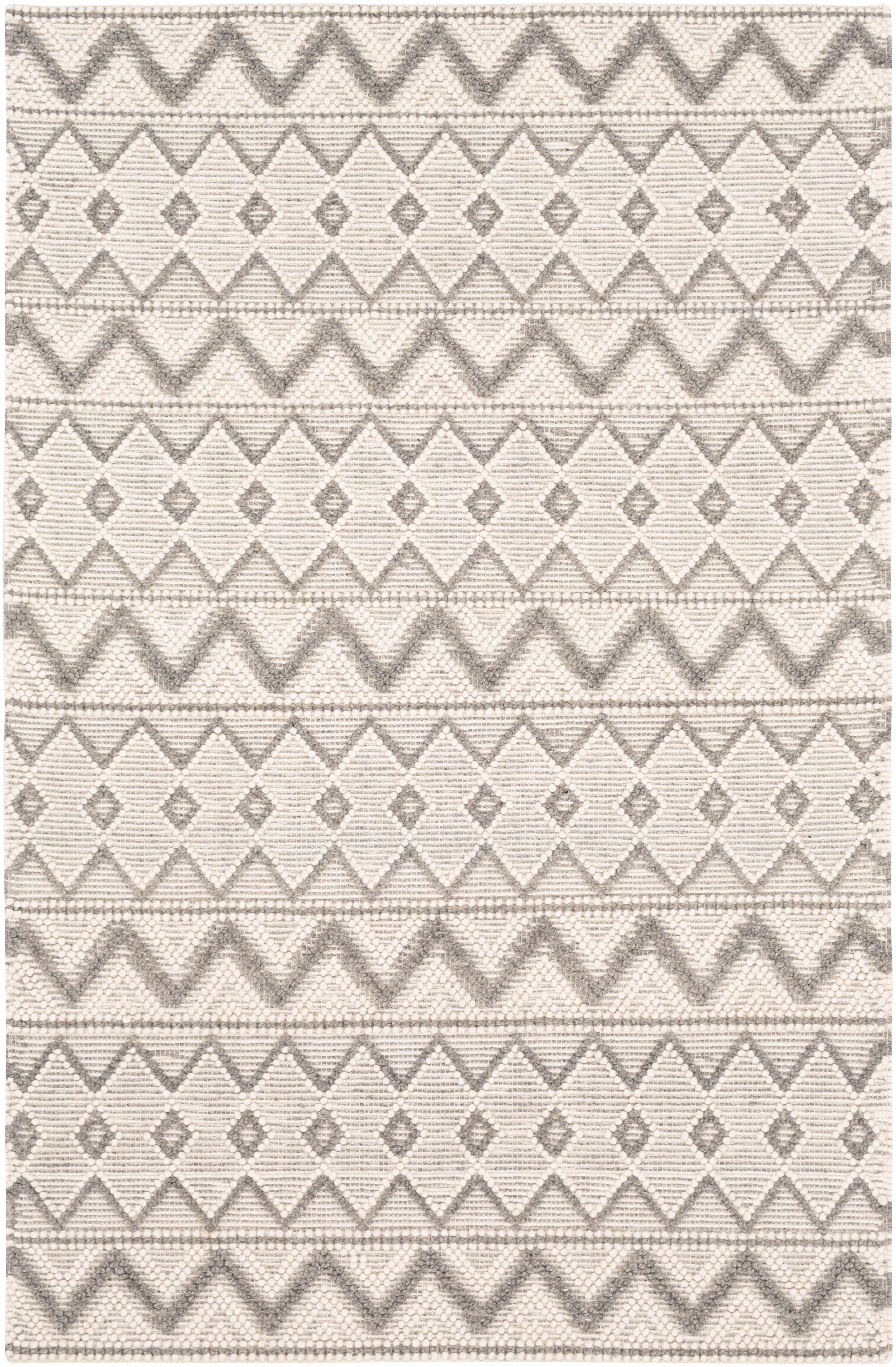 Grab Your Cozy Hauteloom Whittington Gray & Cream Wool Rug on Clearance